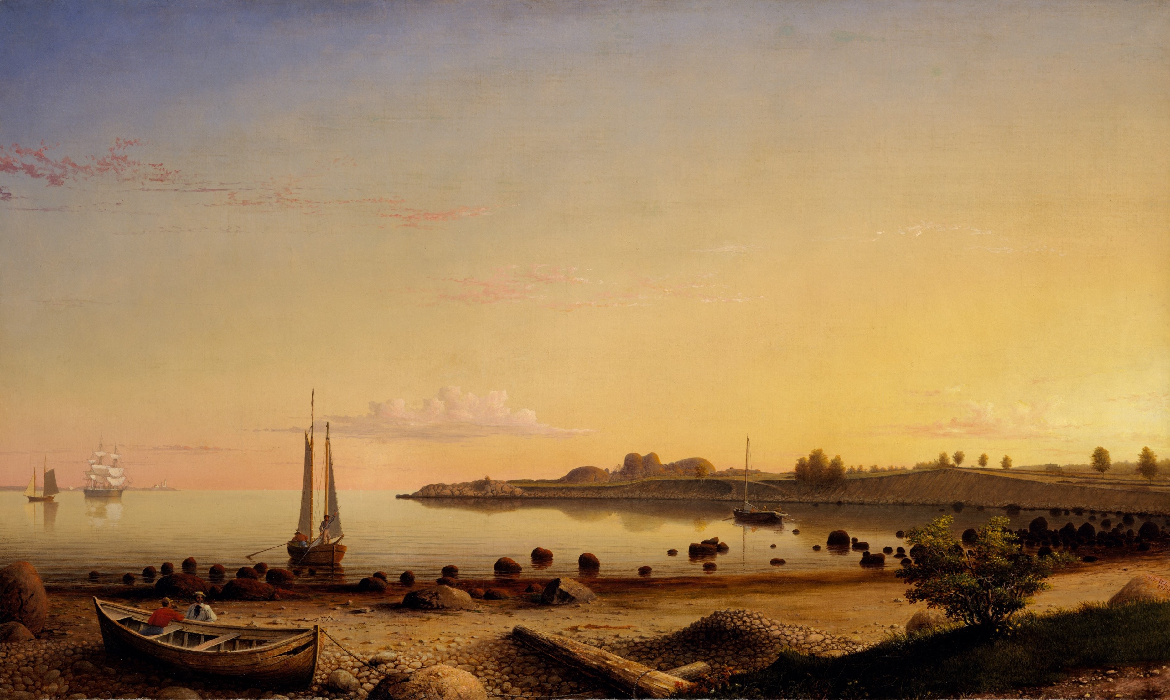A3 Art Print titled Stage Fort across Gloucester Harbor by Fitz Henry Lane for room decor