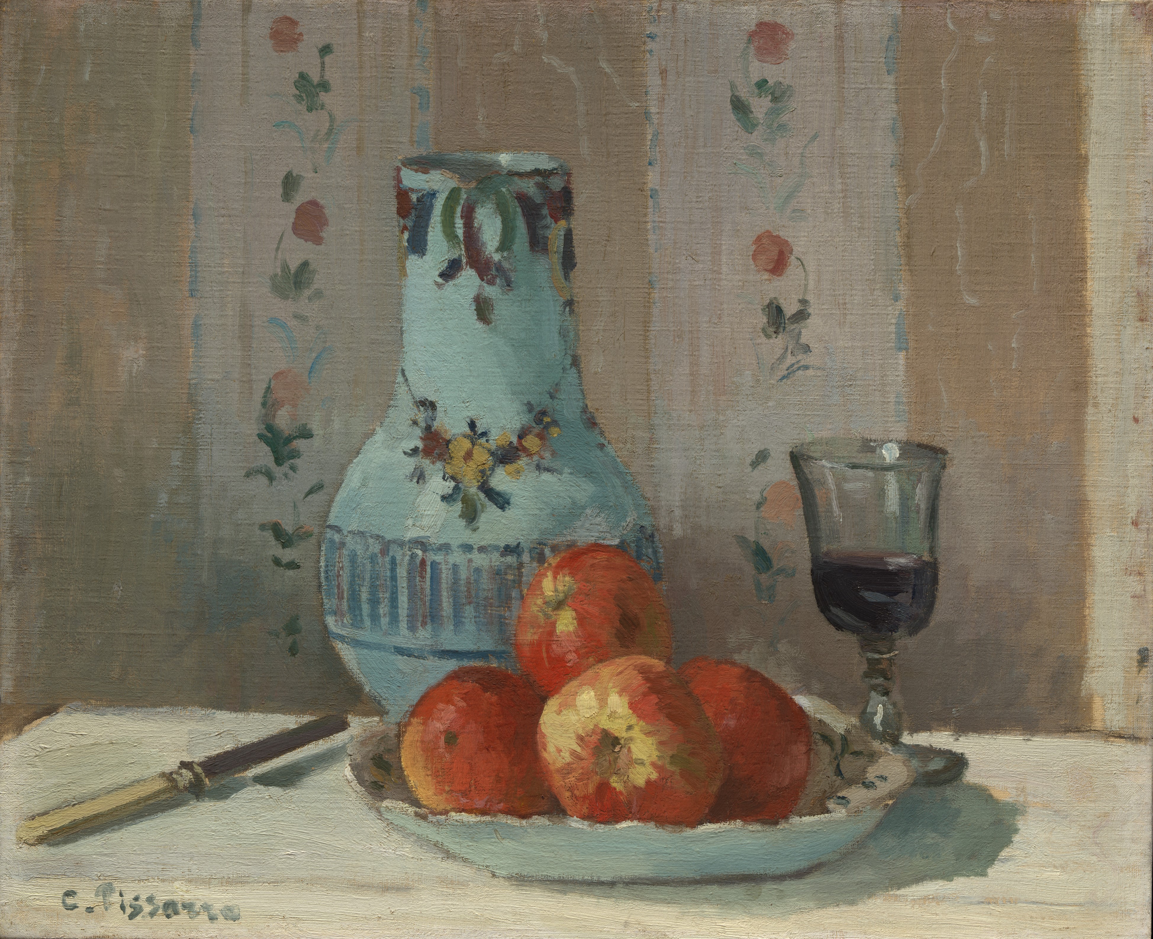 A3 Art Print titled Still Life with Apples and Pitcher by Camille Pissarro for room decor