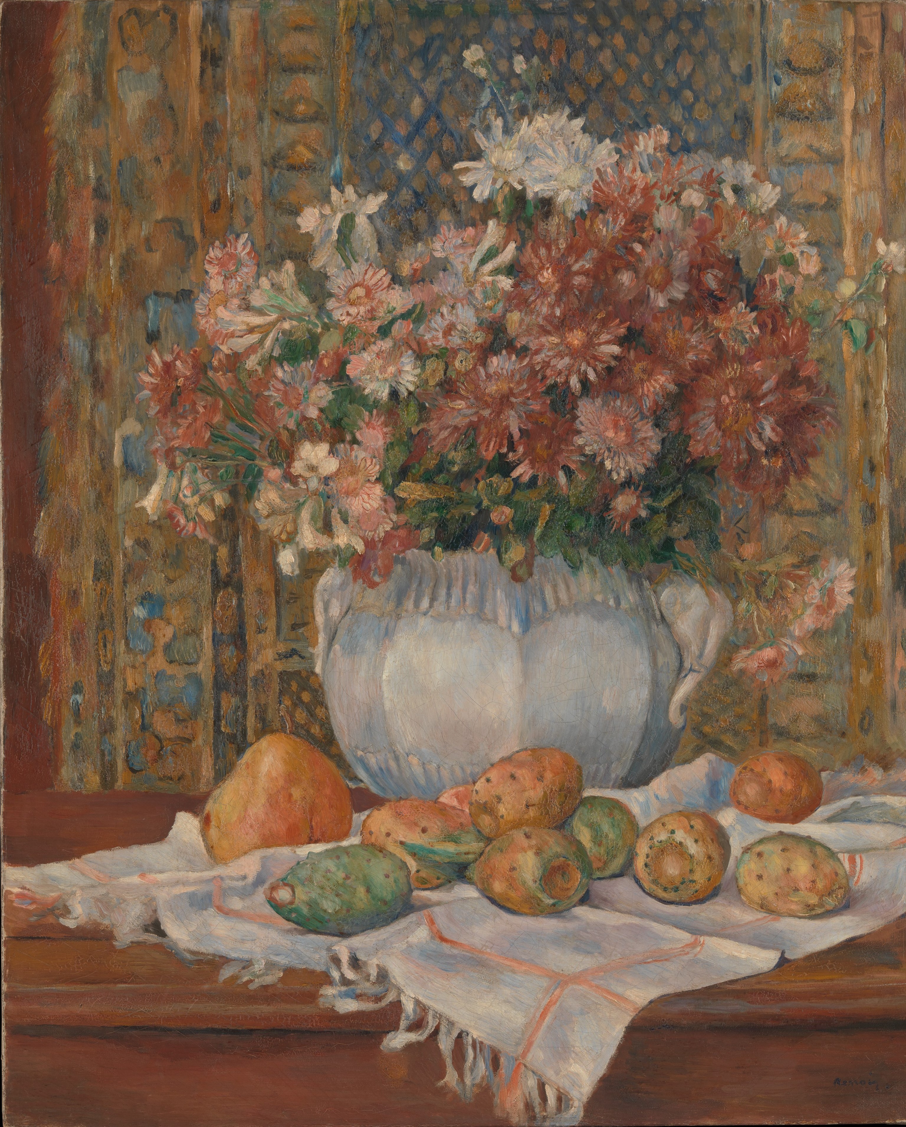 A3 Art Print titled Still Life with Flowers and Prickly Pears by Auguste Renoir for room decor