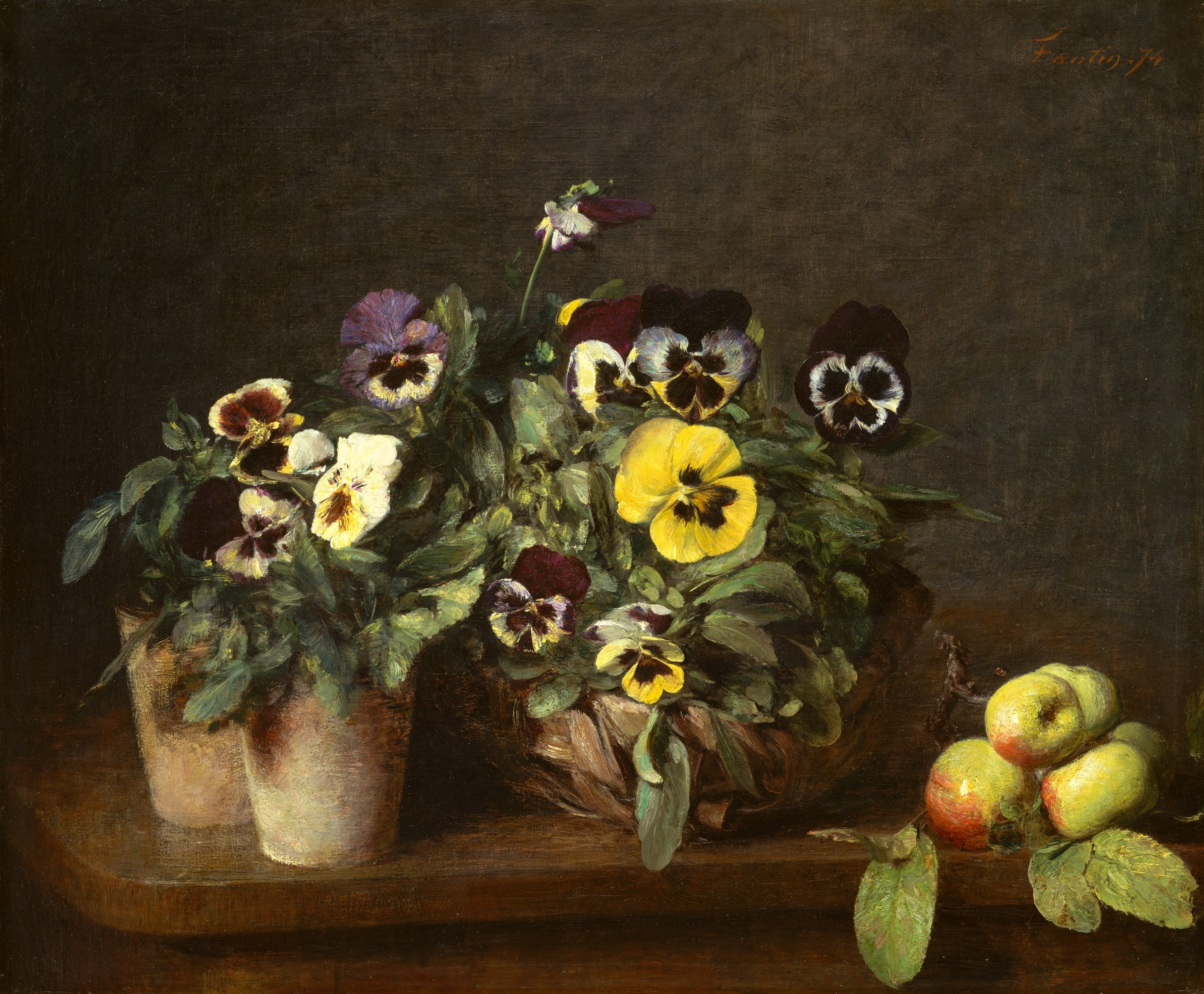 A3 Art Print titled Still Life with Pansies by Henri Fantin-Latour for room decor