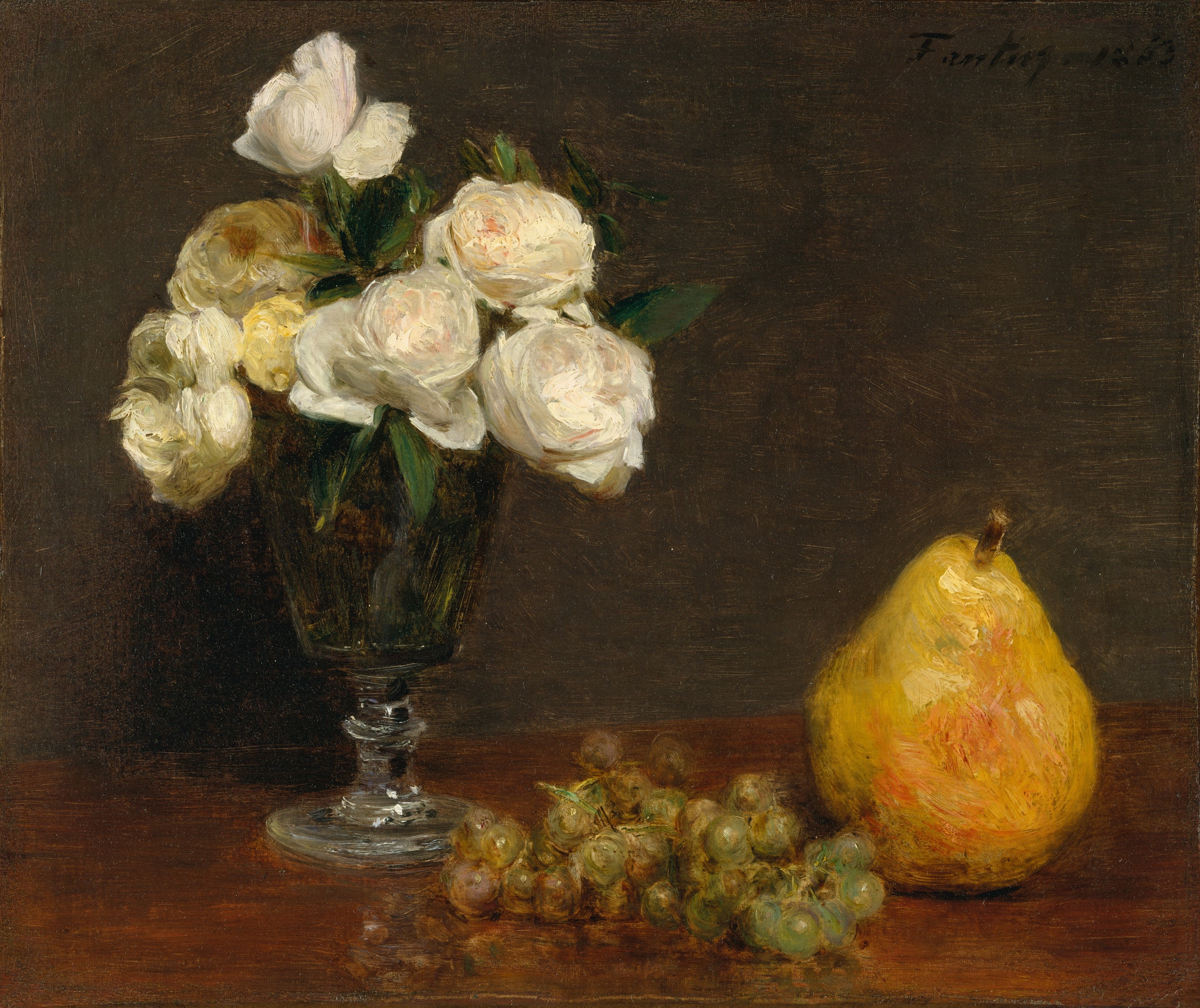 A3 Art Print titled Still Life with Roses and Fruit by Henri Fantin-Latour for room decor