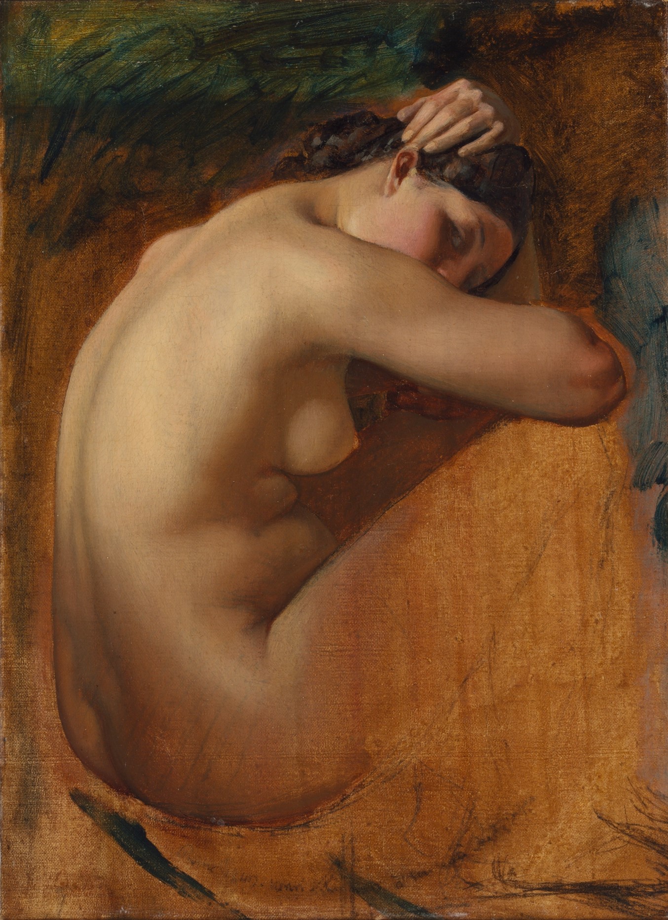 A3 Art Print titled Study of a Female Nude by Henri Lehmann for room decor