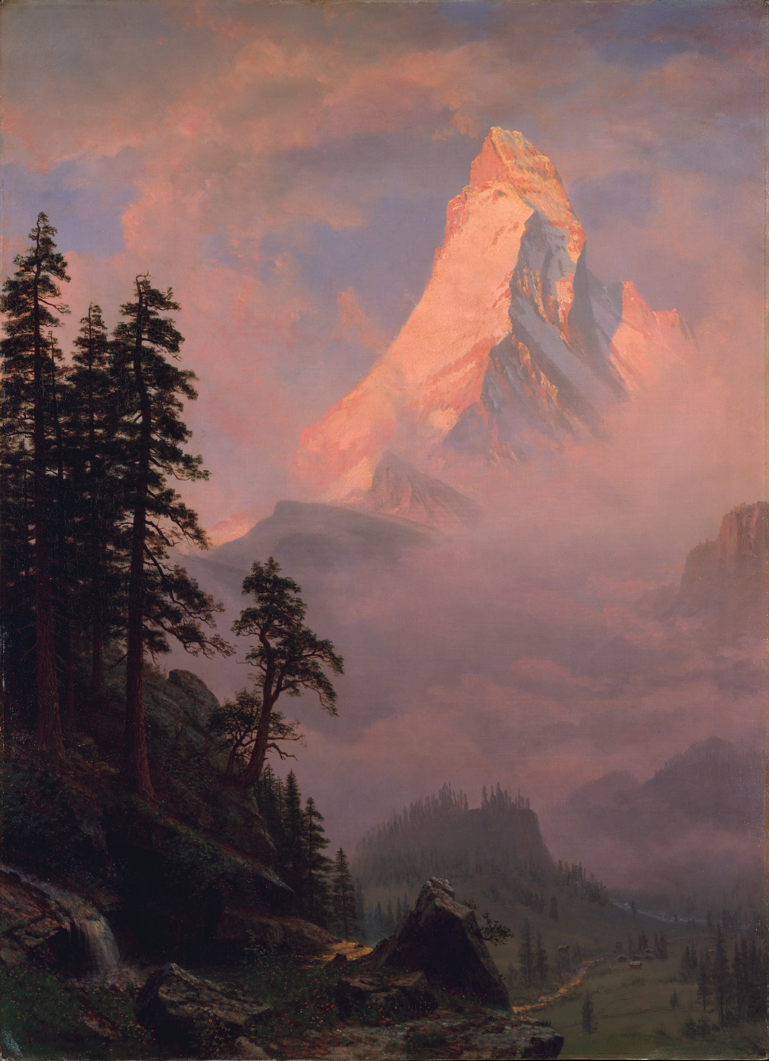 A3 Art Print titled Sunrise on the Matterhorn by Albert Bierstadt for room decor