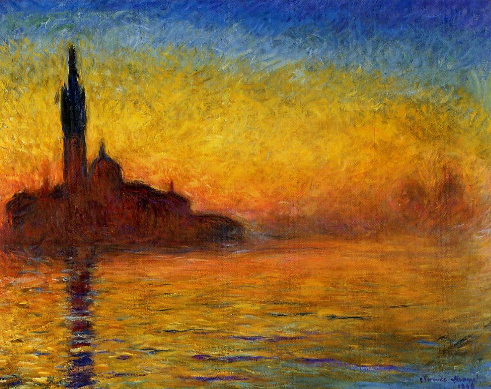 A3 Art Print titled Sunset in Venice by Claude Monet for room decor