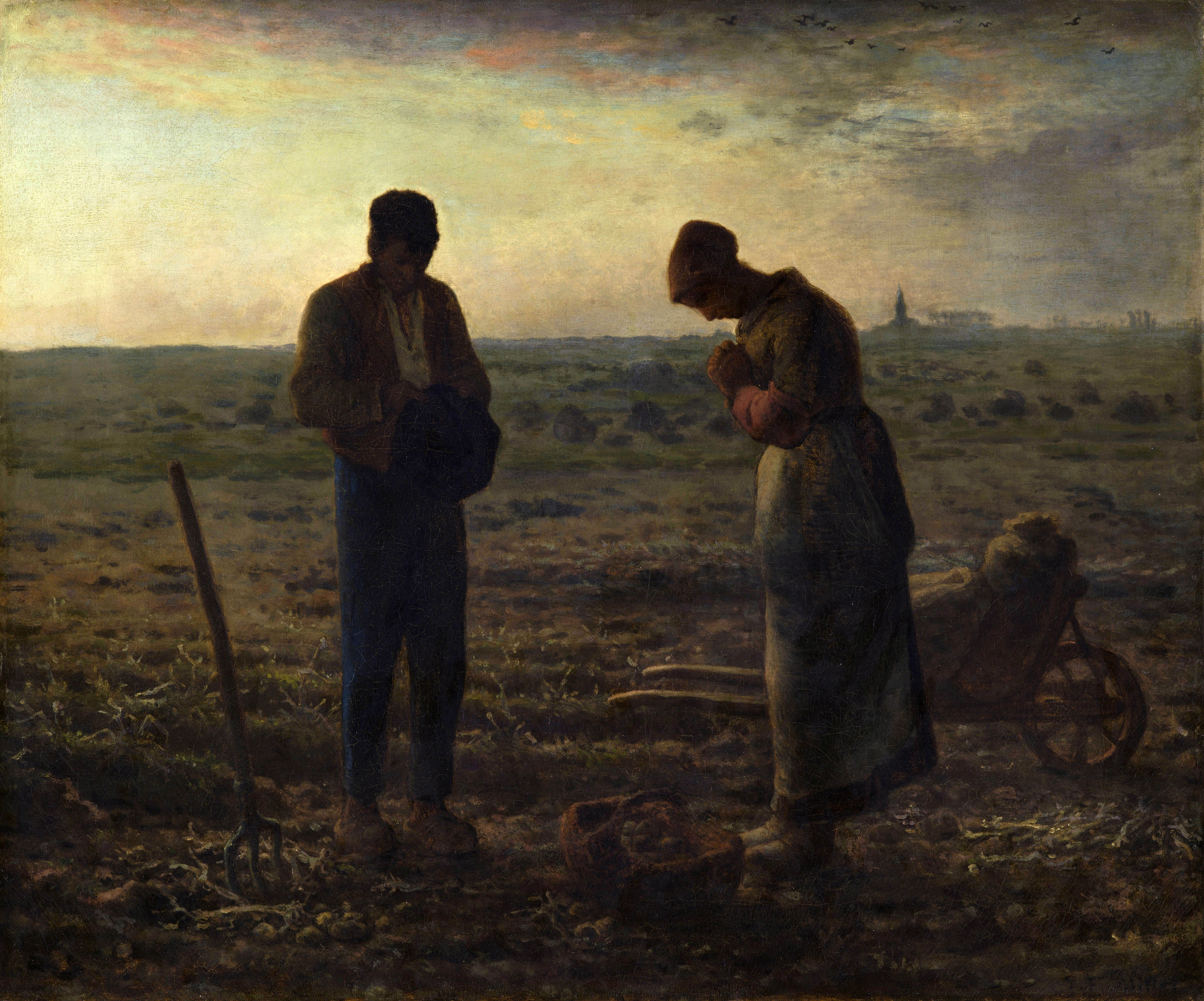 A3 Art Print titled The Angelus by Jean Francois Millet for room decor