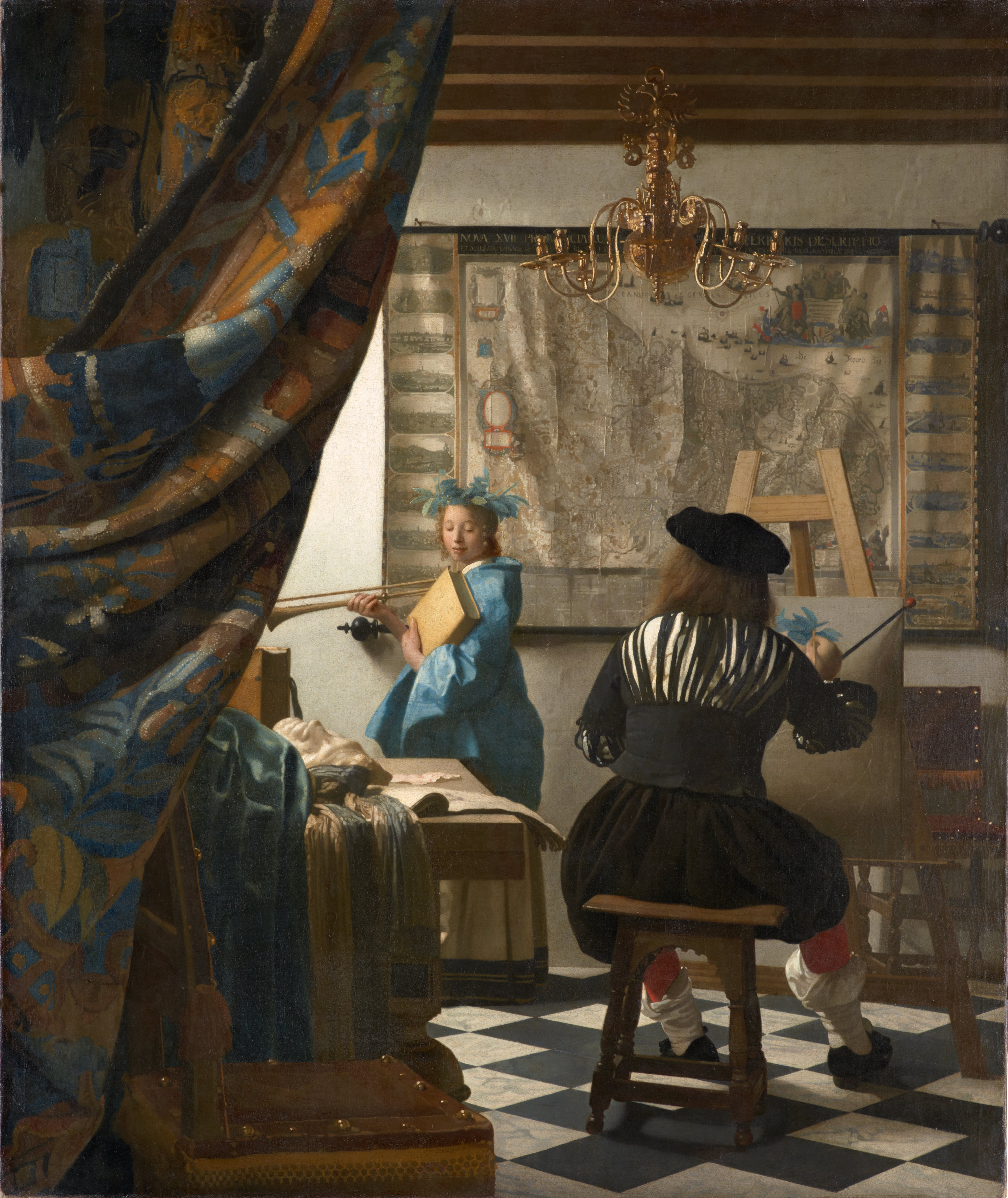 A3 Art Print titled The Art of Painting by Jan Vermeer for room decor