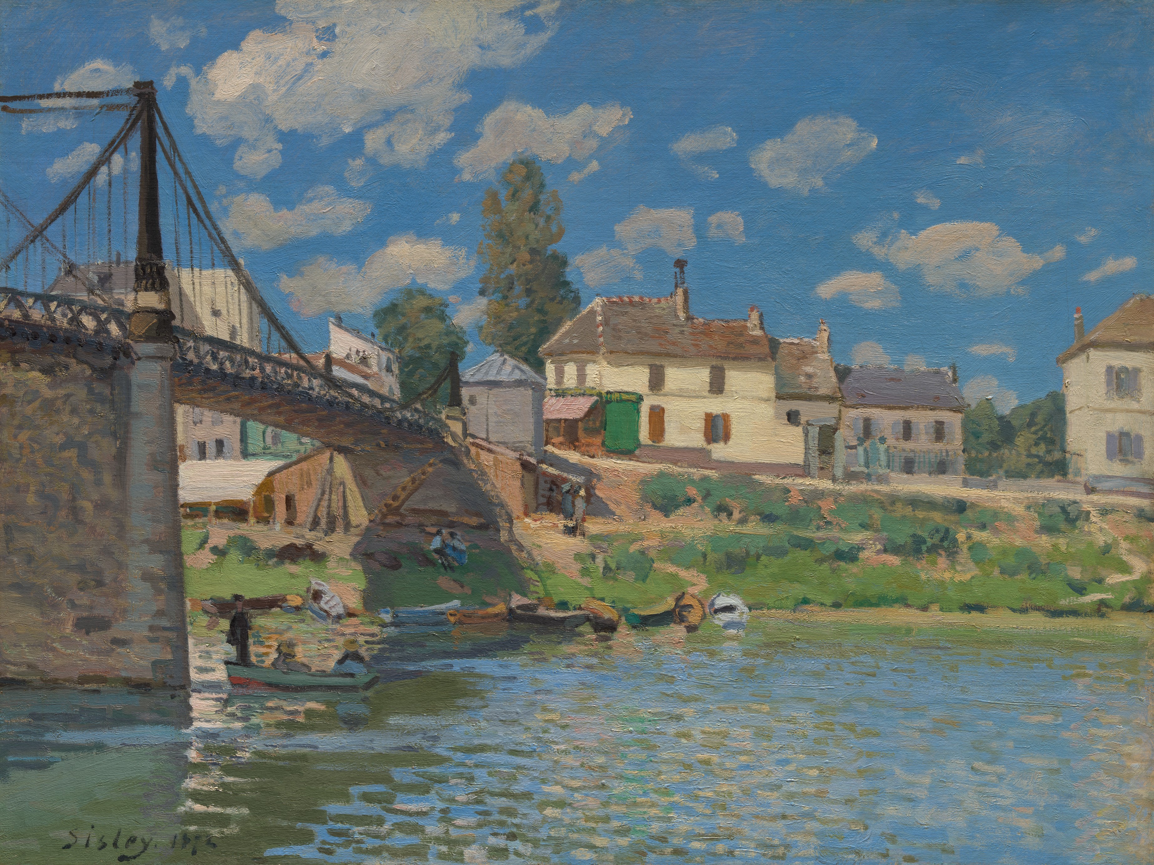 A3 Art Print titled The Bridge at Villeneuve-la-Garenne by Alfred Sisley for room decor