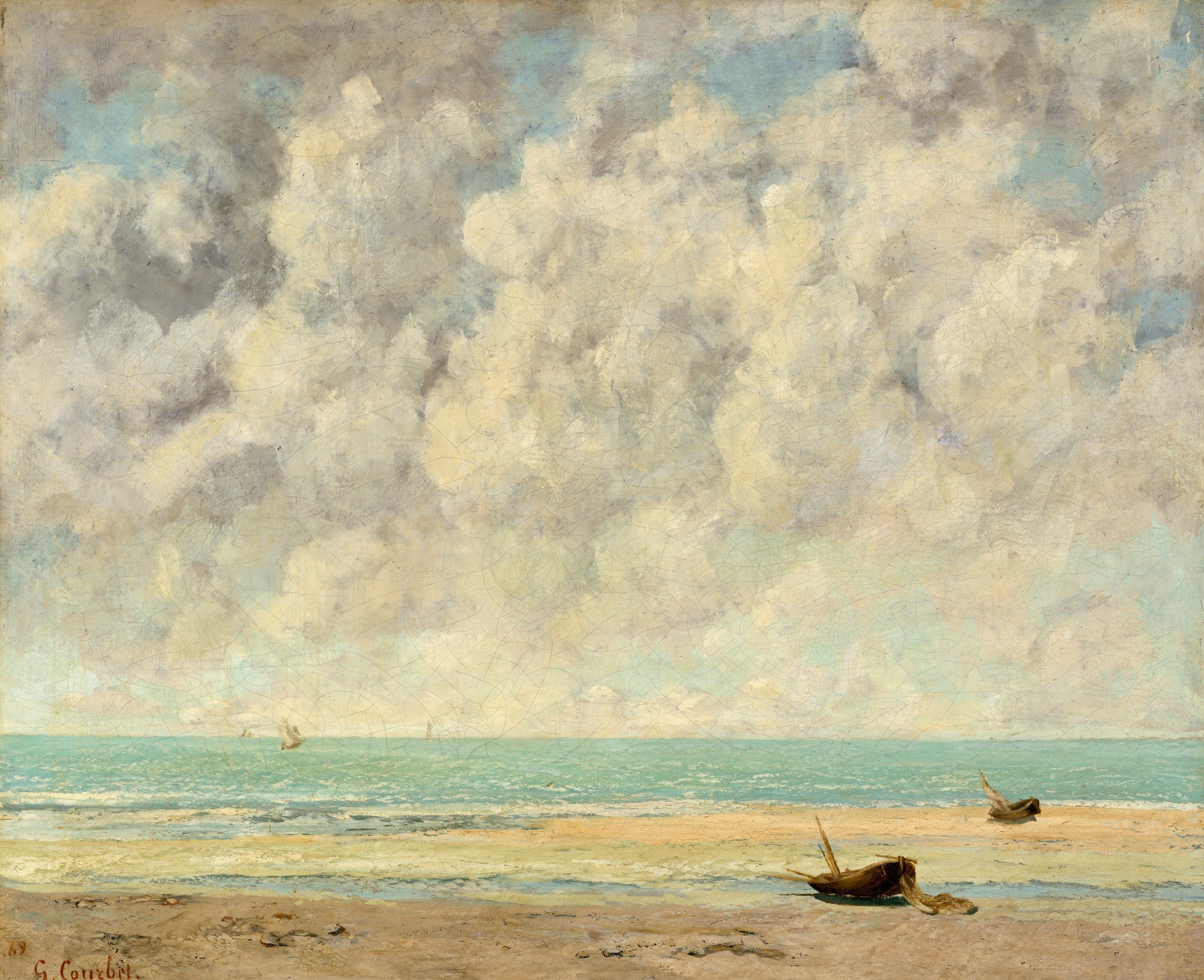 A3 Art Print titled The Calm Sea by Gustave Courbet for room decor