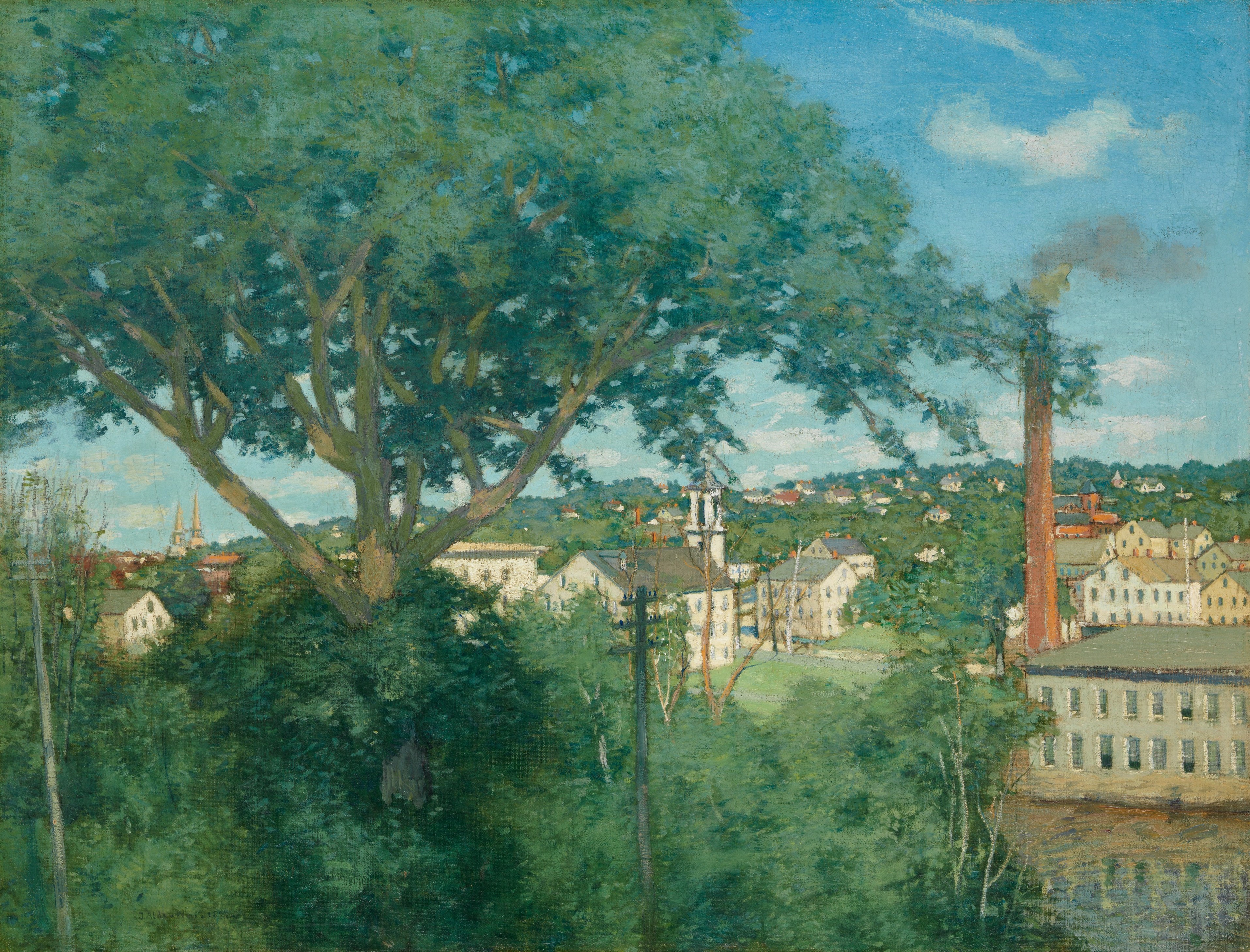 A3 Art Print titled The Factory Village by Julian Alden Weir for room decor