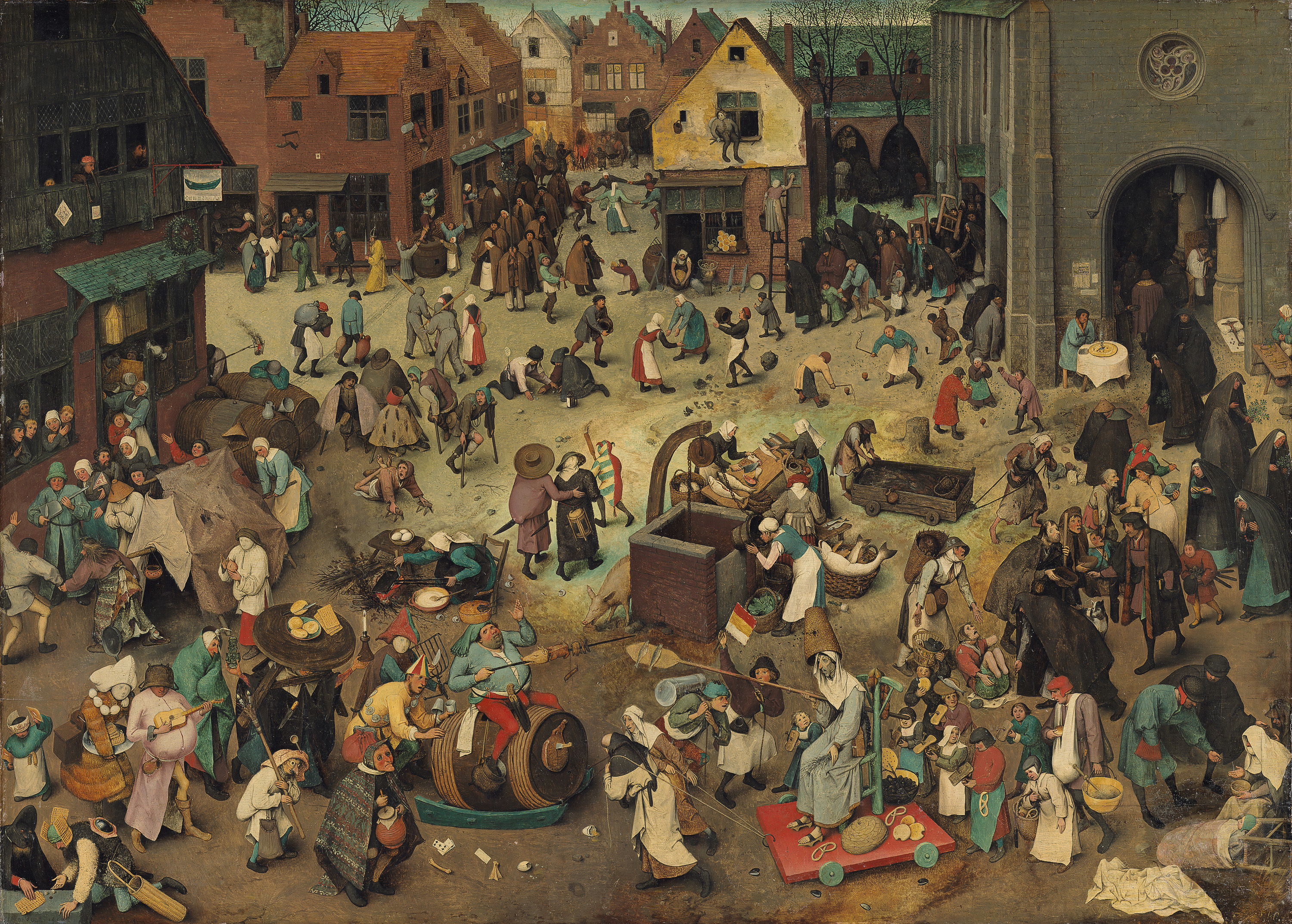 A3 Art Print titled The Fight Between Carnival and Lent by Pieter Bruegel the Elder for room decor