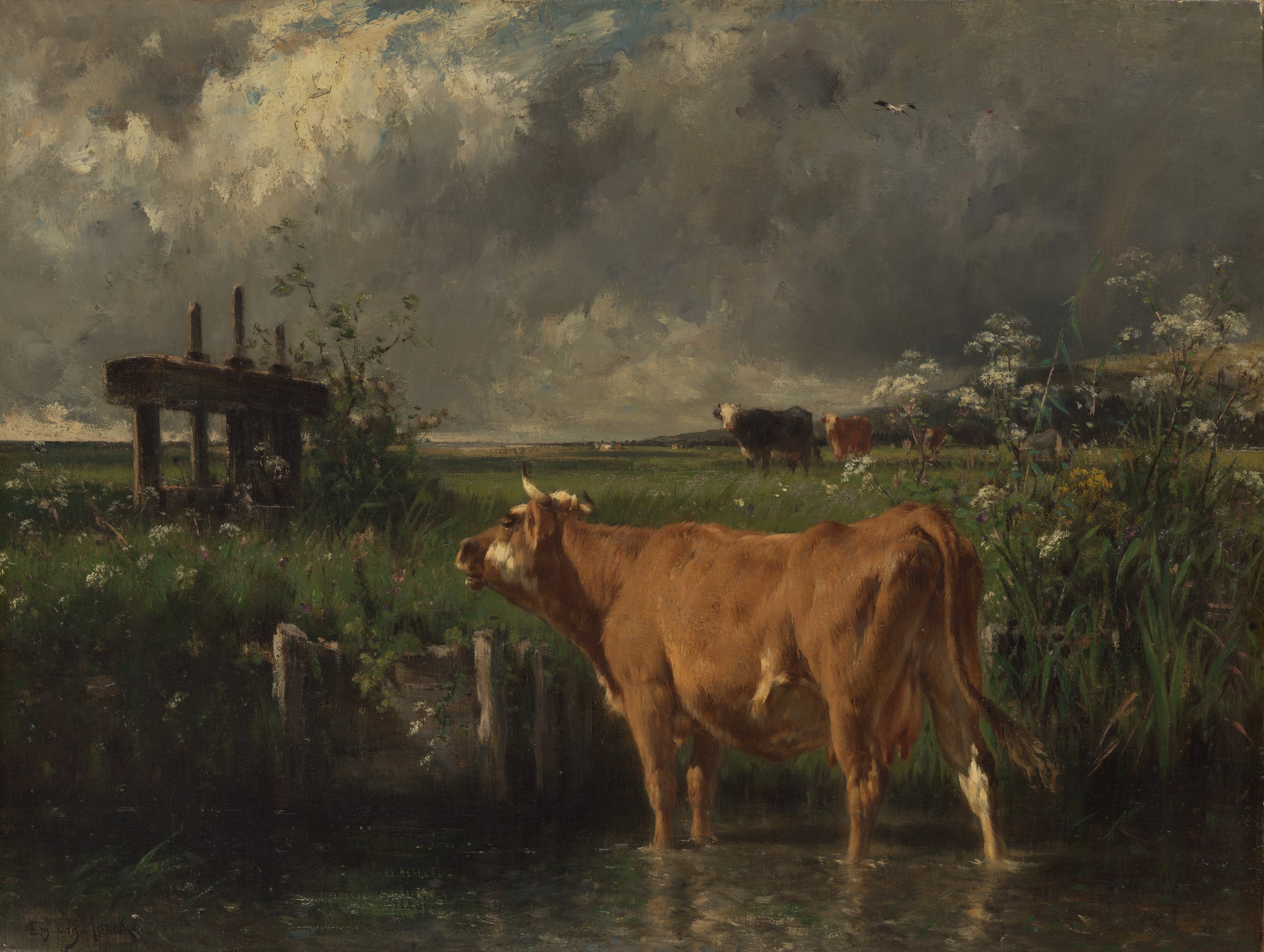 A3 Art Print titled The Flood Gate by Emile van Marcke for room decor