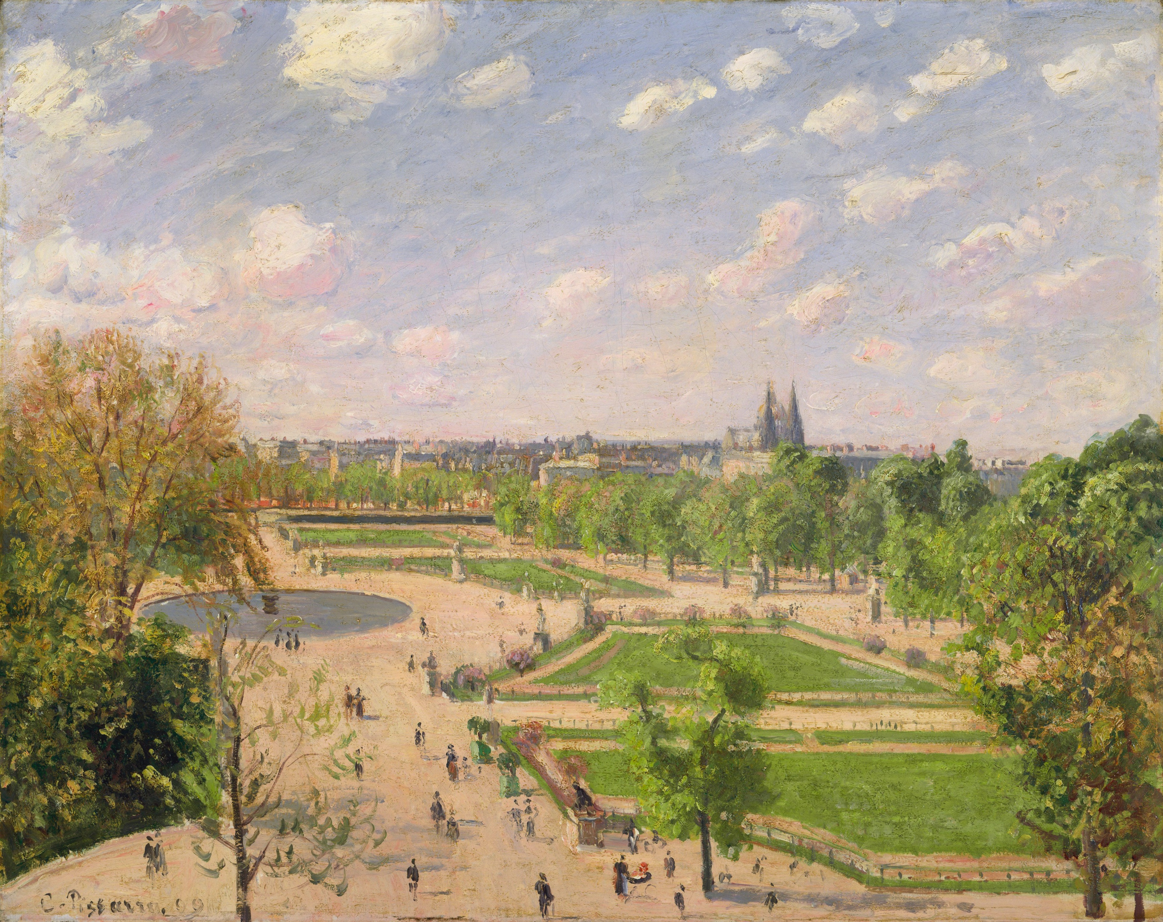 A3 Art Print titled The Garden of the Tuileries on a Spring Morning by Camille Pissarro for room decor