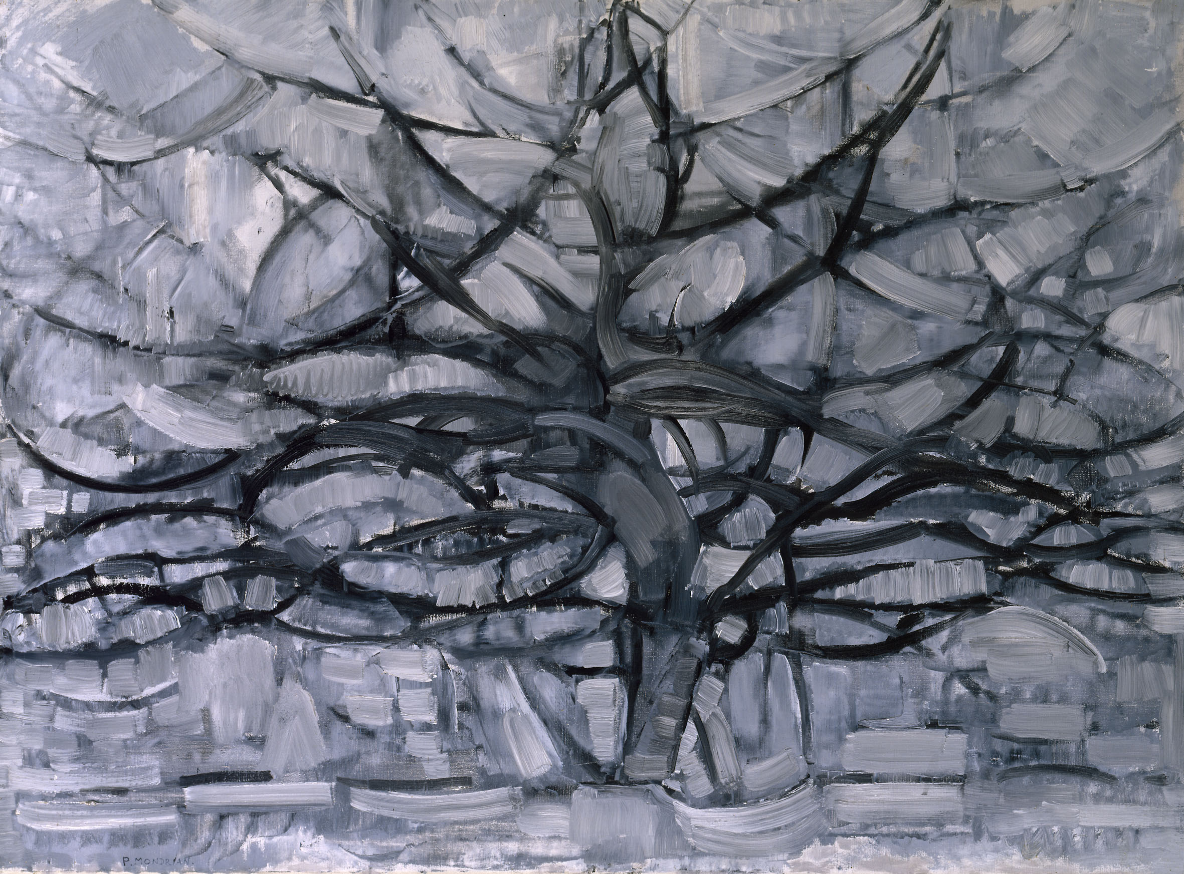 A3 Art Print titled The Gray Tree by Piet Mondrian for room decor
