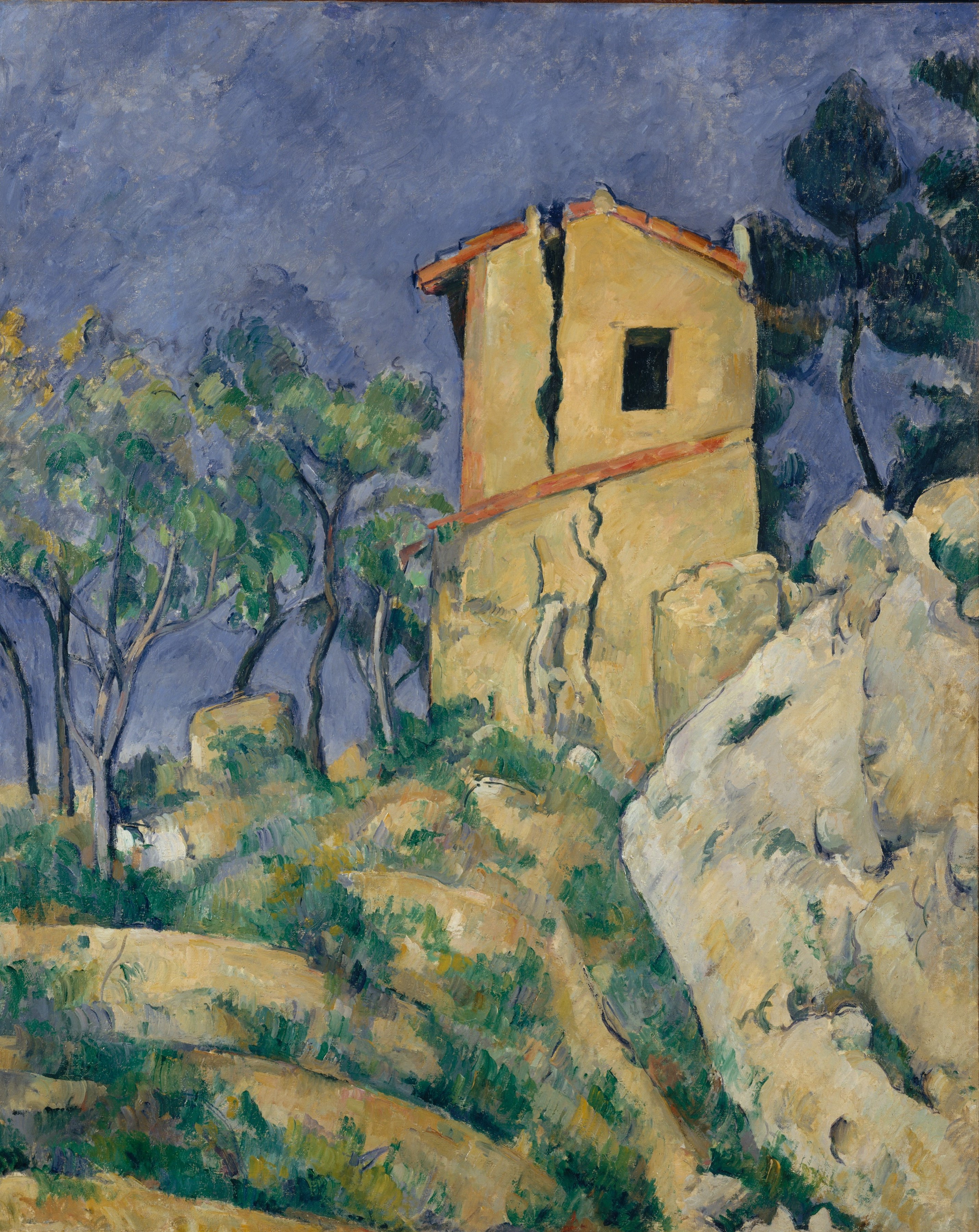 A3 Art Print titled The House with the Cracked Walls by Paul Cezanne for room decor
