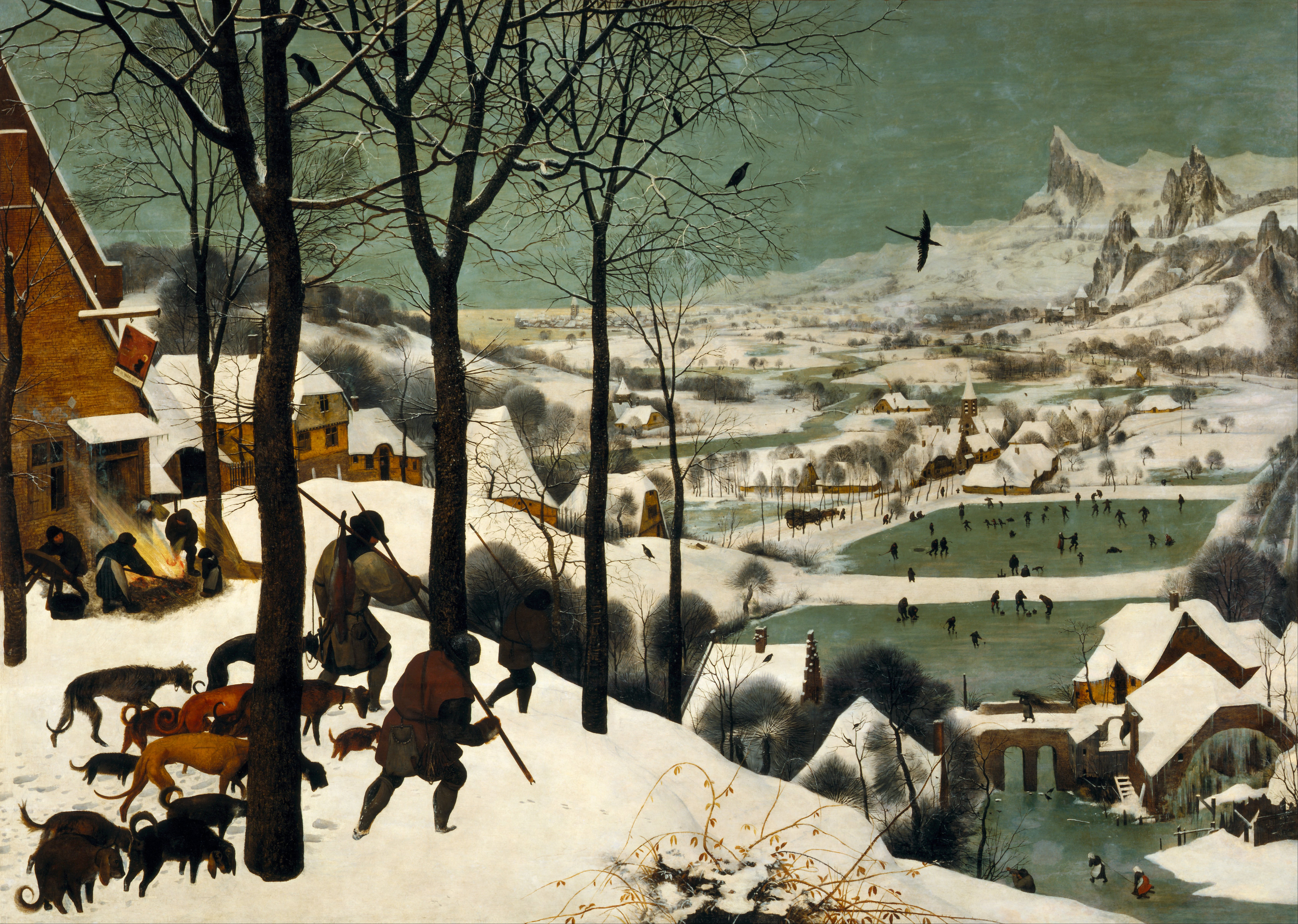 A3 Art Print titled The Hunters in the Snow by Pieter Bruegel the Elder for room decor