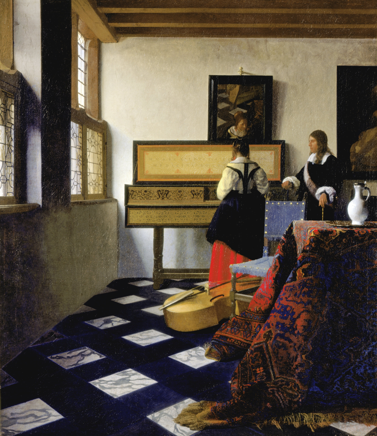 A3 Art Print titled The Music Lesson by Johannes Vermeer for room decor