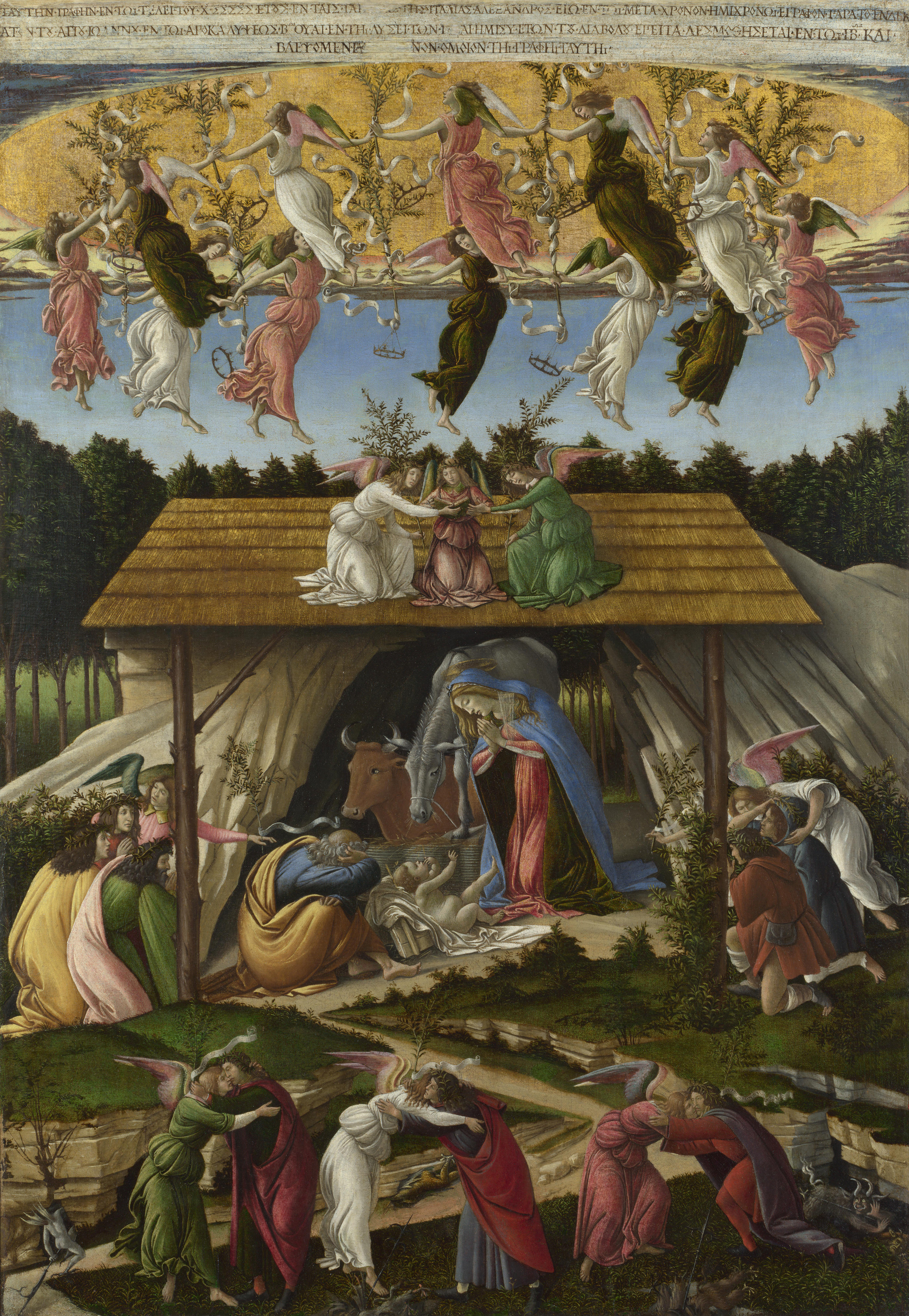A3 Art Print titled The Mystical Nativity by Sandro Botticelli for room decor