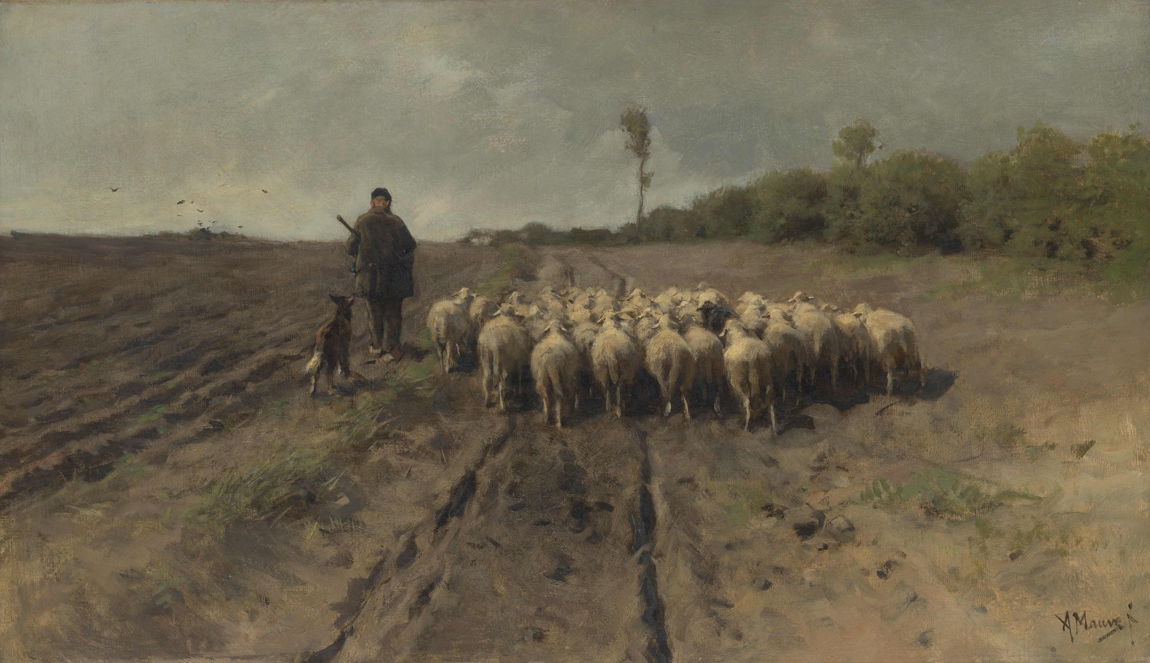 A3 Art Print titled The Return to the Fold by Anton Mauve for room decor