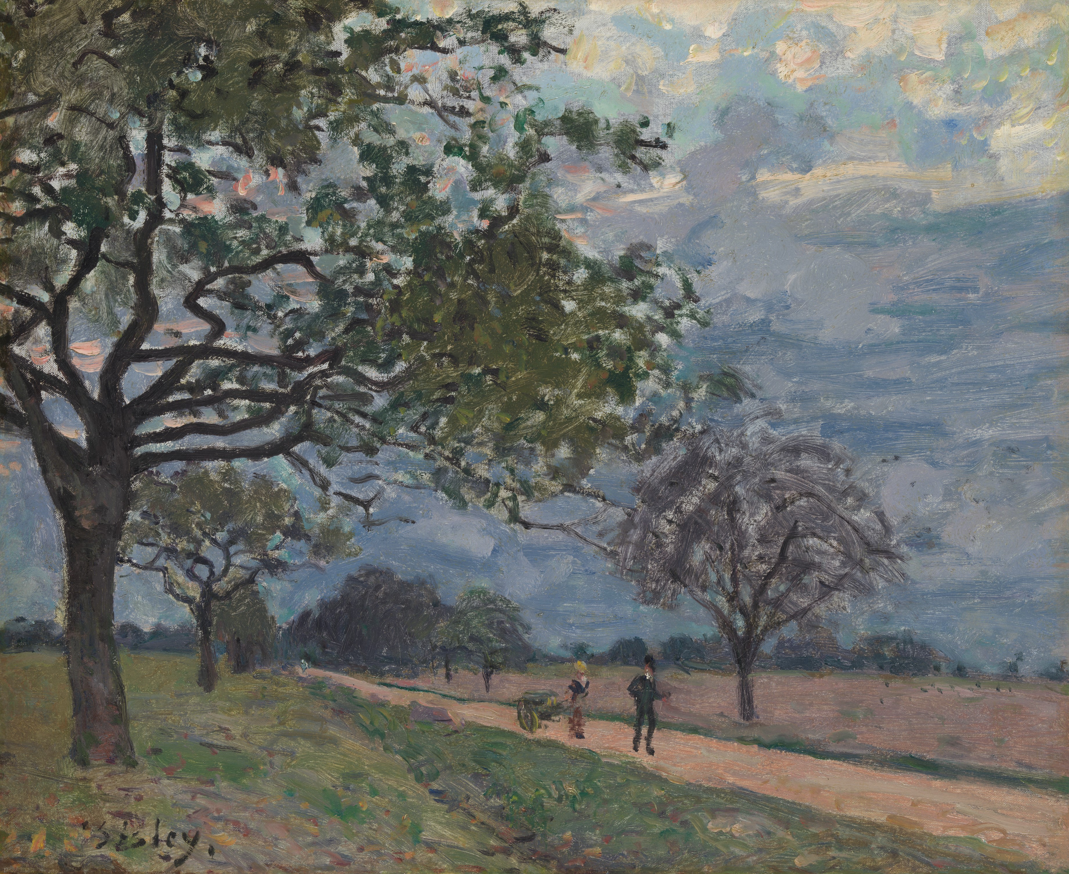 A3 Art Print titled The Road from Versailles to Louveciennes by Alfred Sisley for room decor