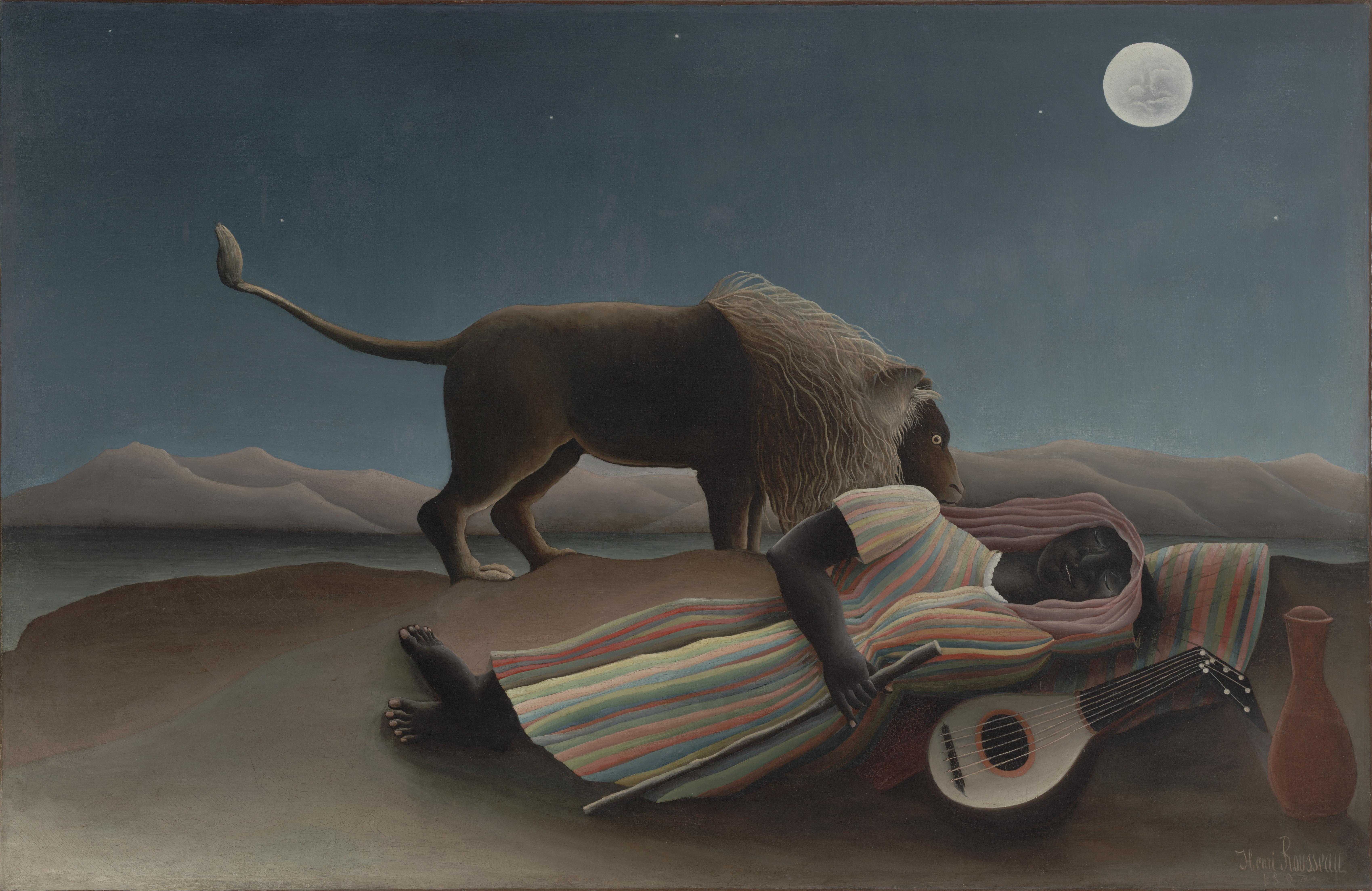 A3 Art Print titled The Sleeping Gypsy by Henri Rousseau for room decor