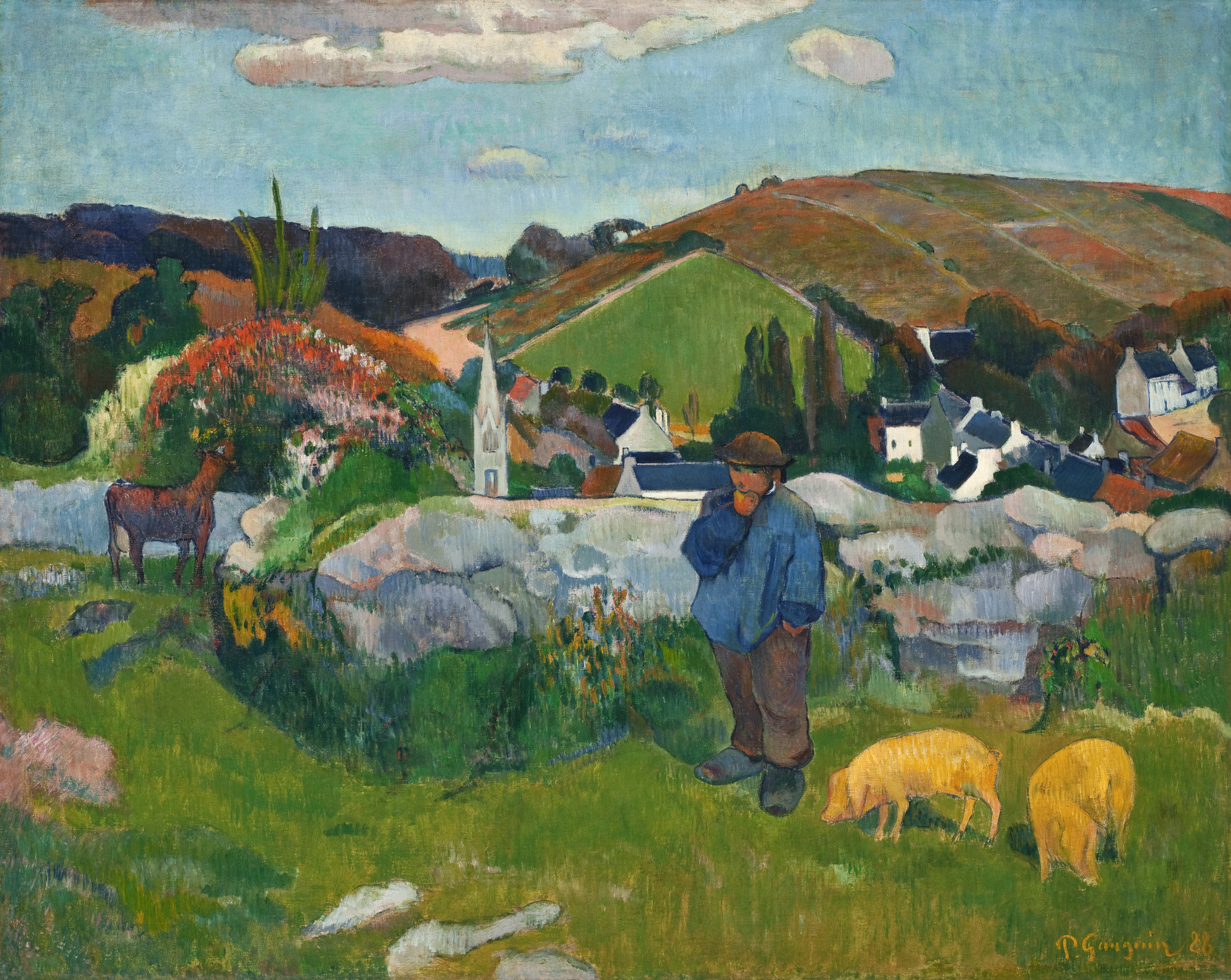 A3 Art Print titled The Swineherd by Paul Gauguin for room decor