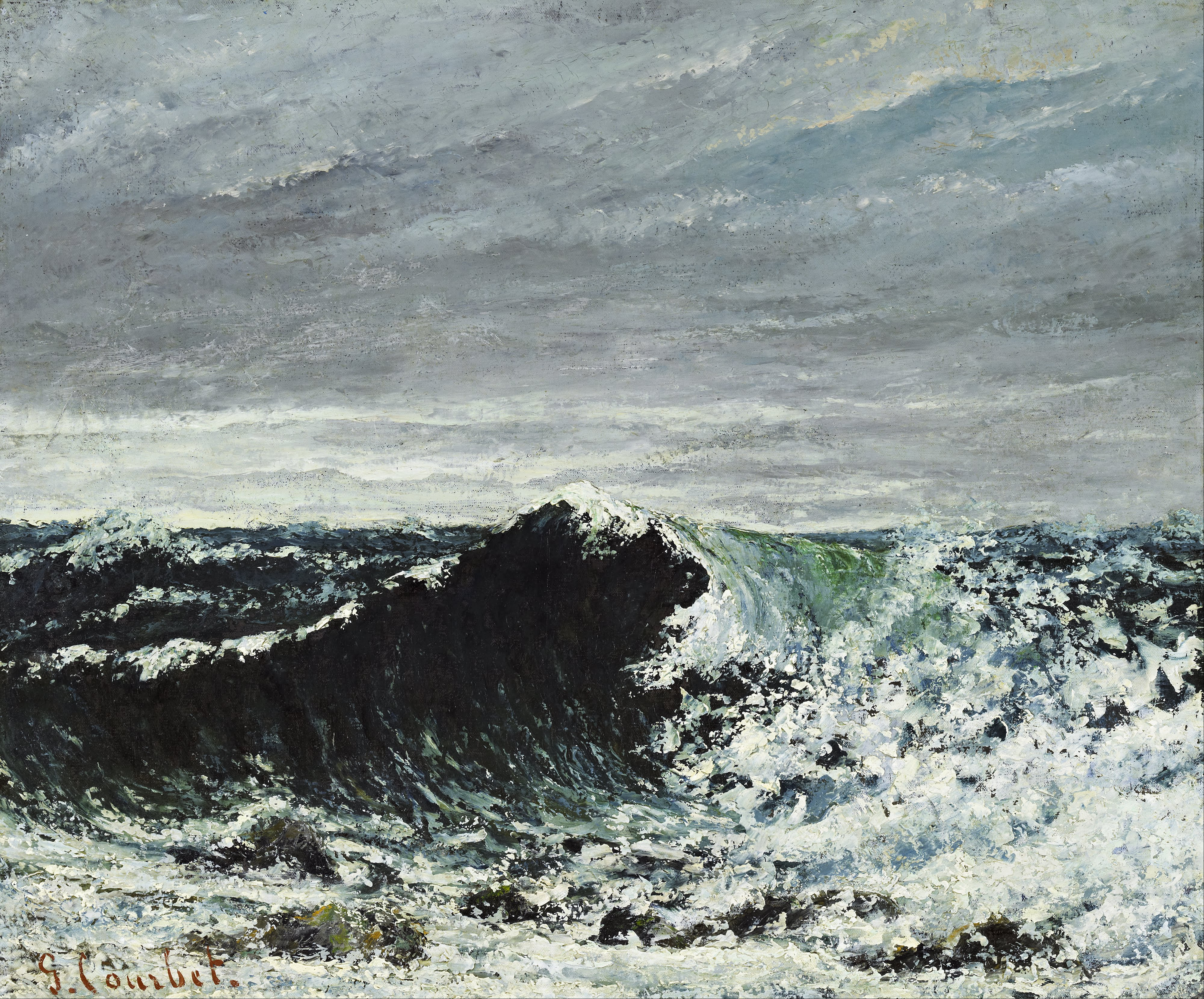 A3 Art Print titled The Wave by Gustave Courbet for room decor