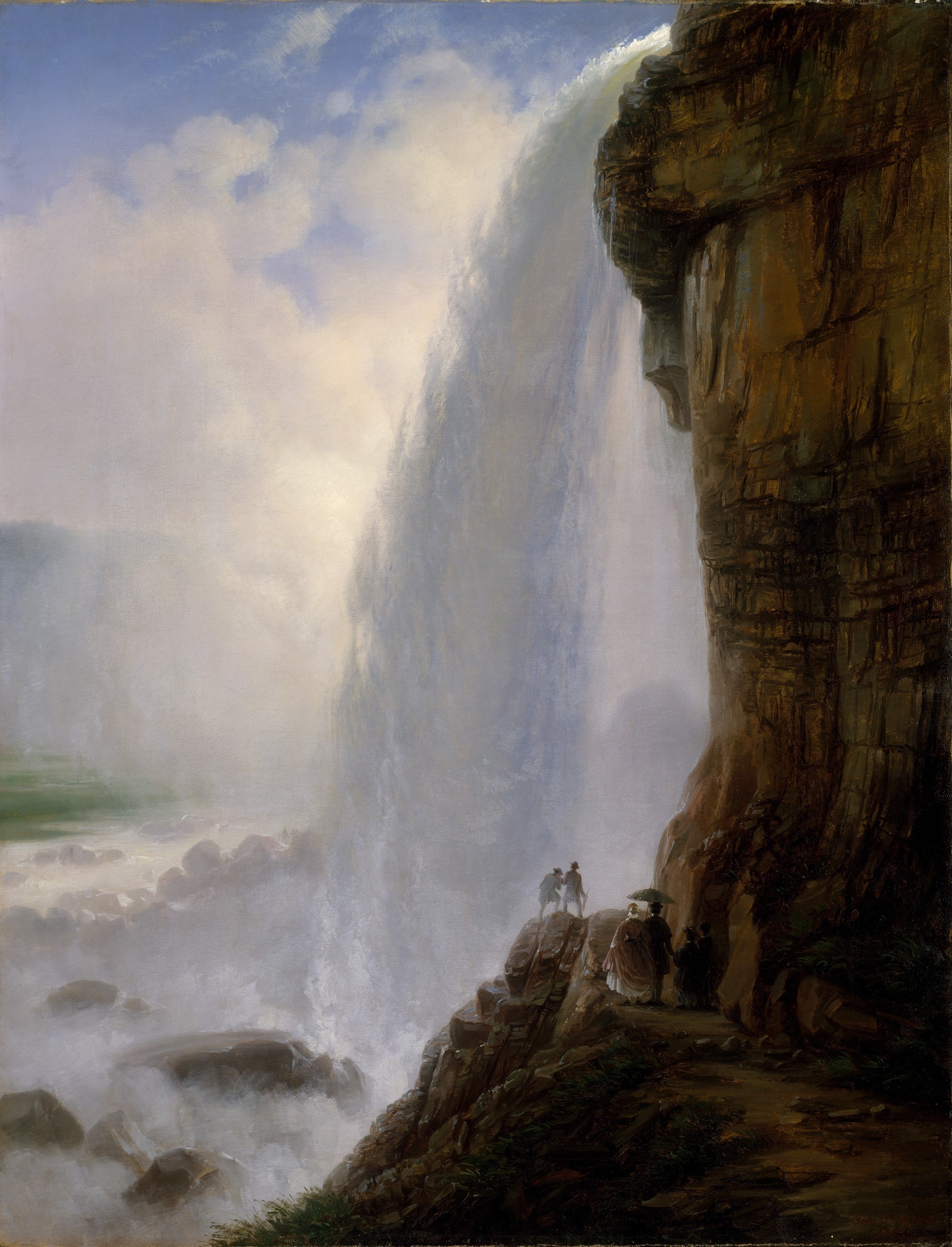 A3 Art Print titled Underneath Niagara Falls by Ferdinand Richardt for room decor