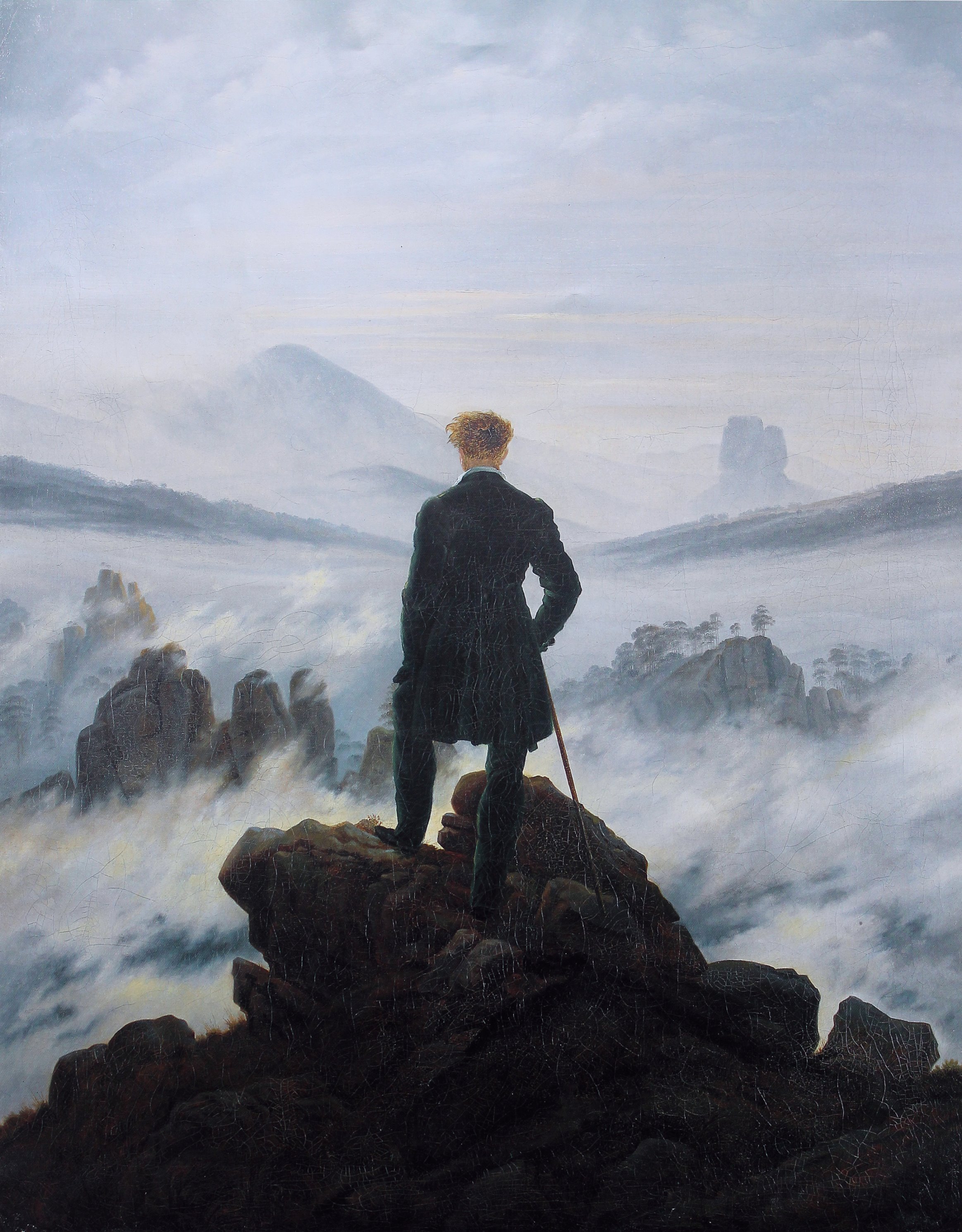 A3 Art Print titled Wanderer Above the Sea of Fog by Caspar David Friedrich for room decor