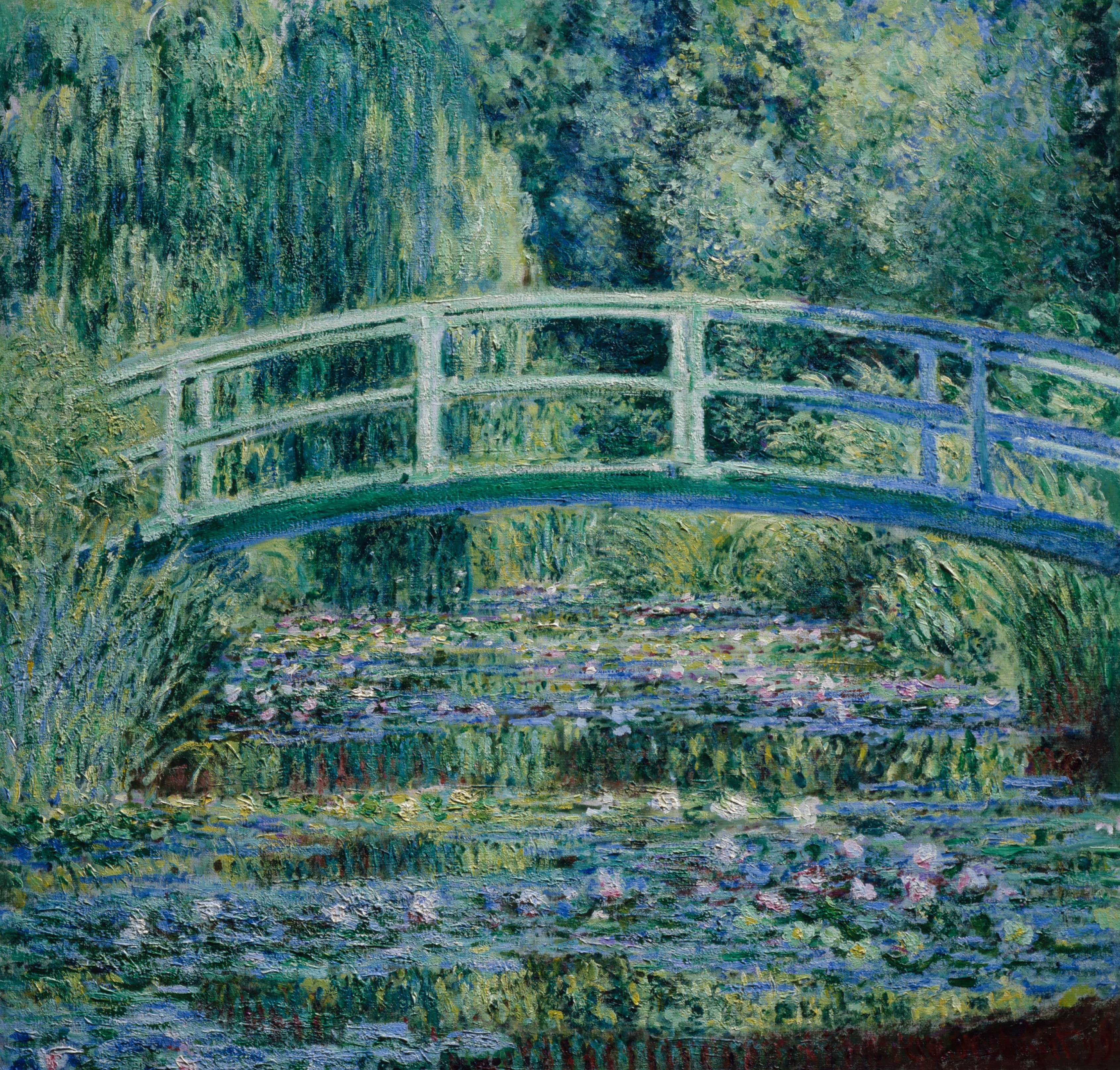 A3 Art Print titled Water Lilies and Japanese Bridge by Claude Monet for room decor