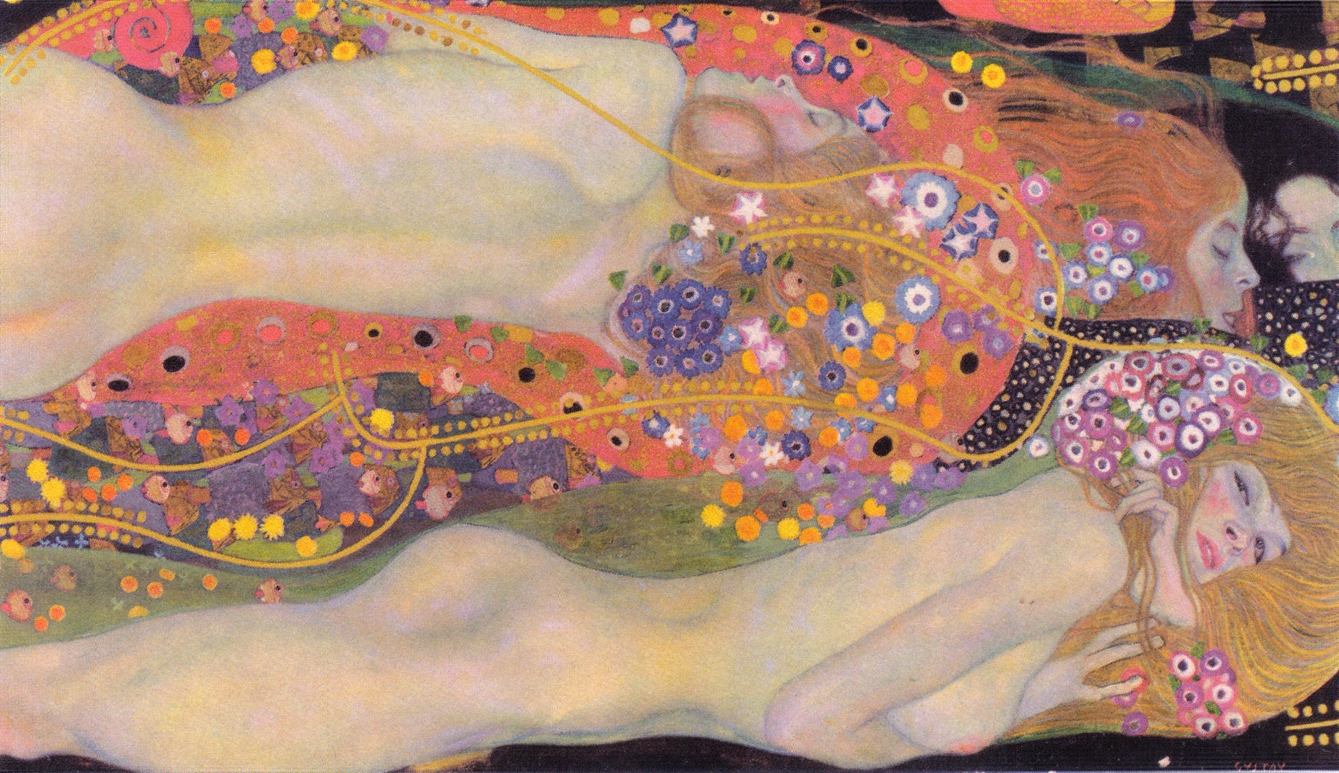 A3 Art Print titled Water Serpents by Gustav Klimt for room decor