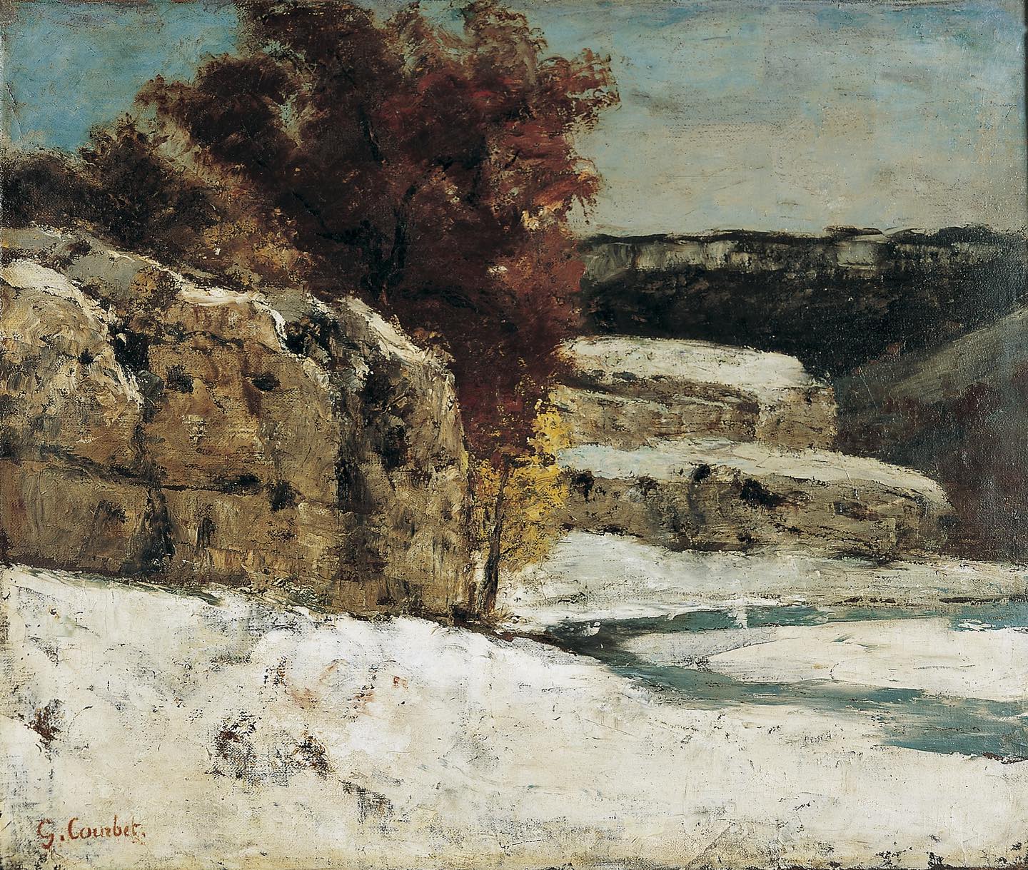 A3 Art Print titled Winter Landscape by Courbet Gustave for room decor