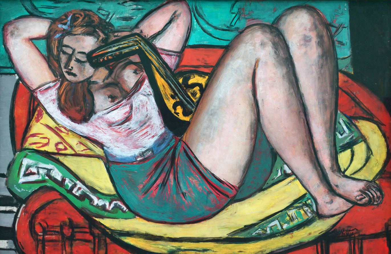 A3 Art Print titled Woman with mandolin by Max Beckmann for room decor