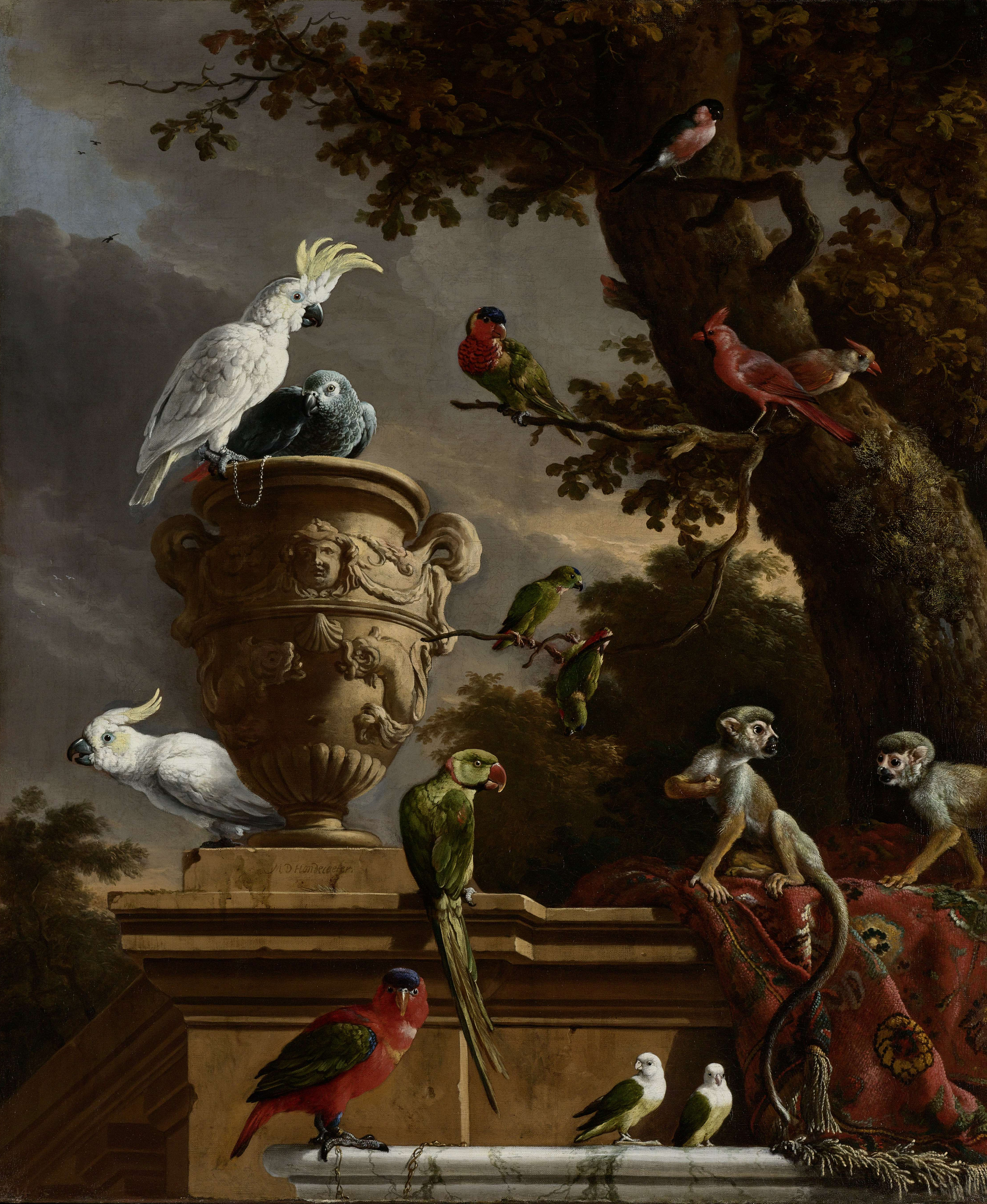 A3 Art Print titled A collection of wild animals by Melchior d'Hondecoeter for room decor
