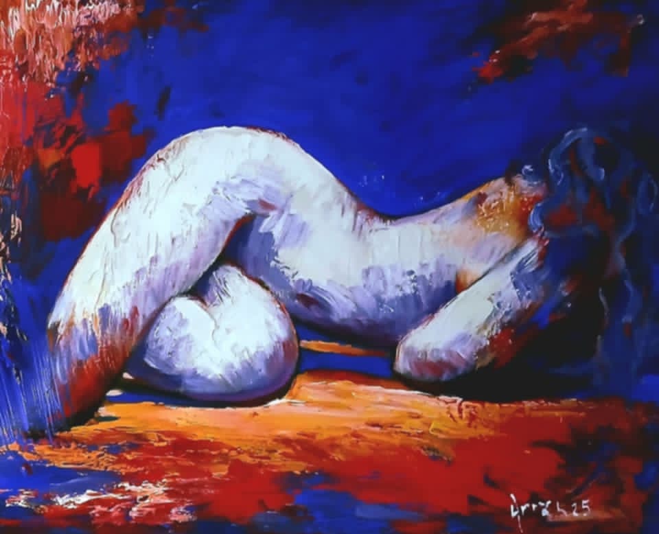 Original Painting titled White Nude by B.A.