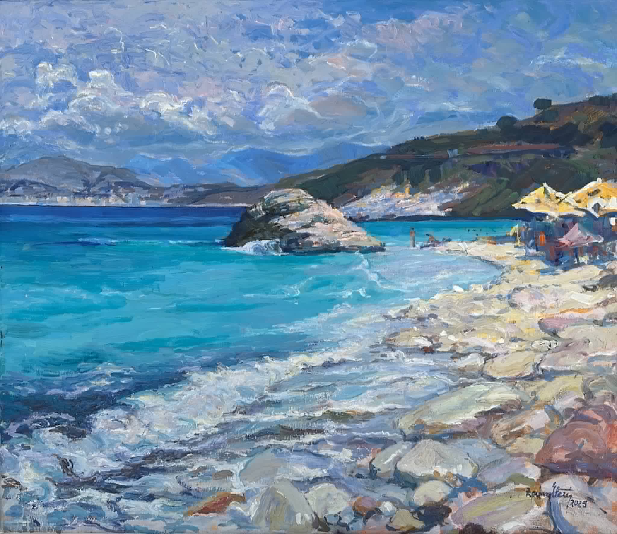 Original Painting titled Seagull Beach by Z.E.