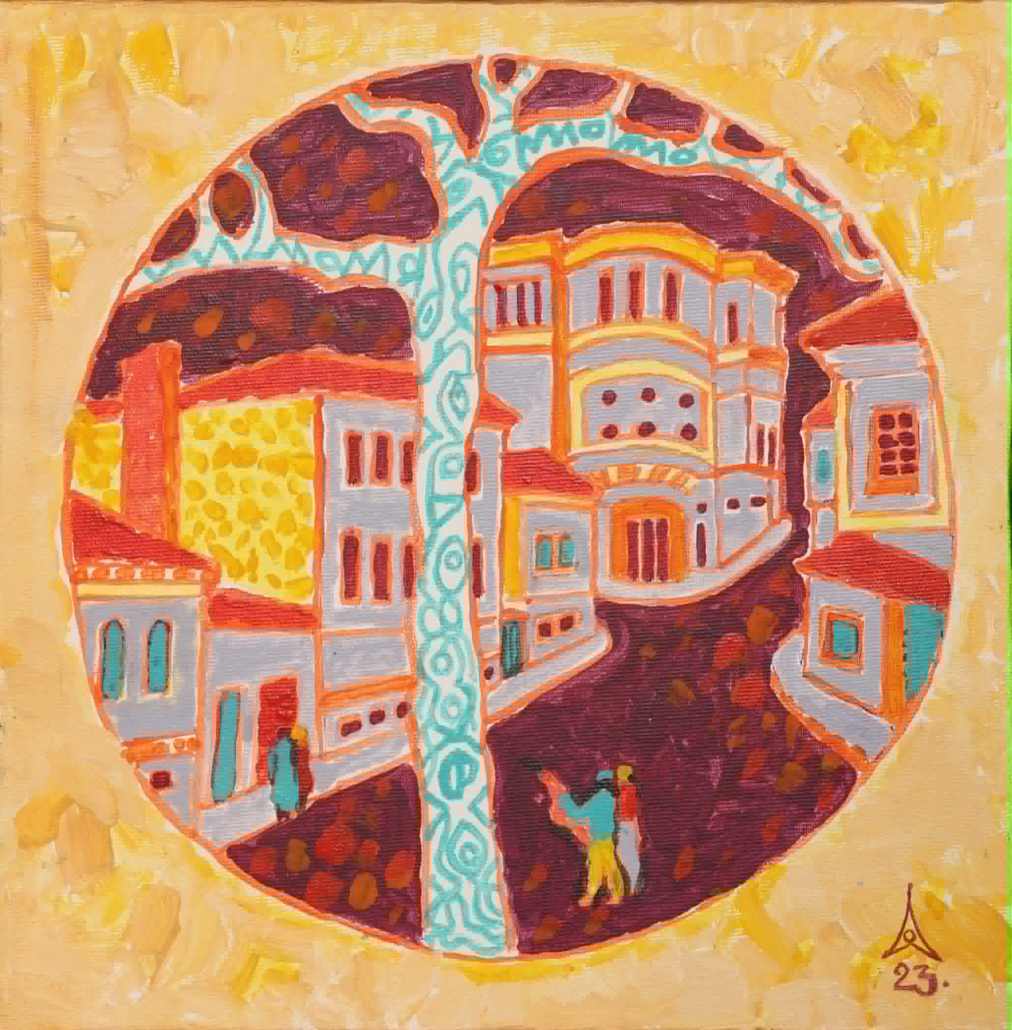 Original Painting titled The City by A.S.