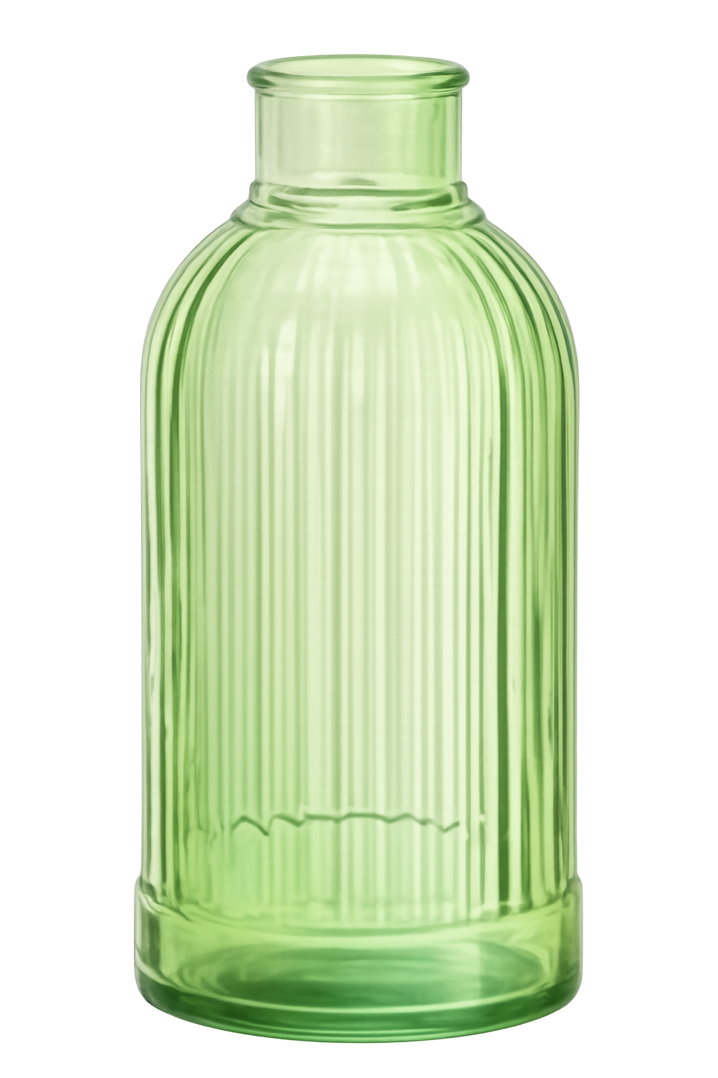 Decorative Object titled Vibrant Ribbed Green Apothecary Bottle by Art For My Room with gray, white, green tones for room decor