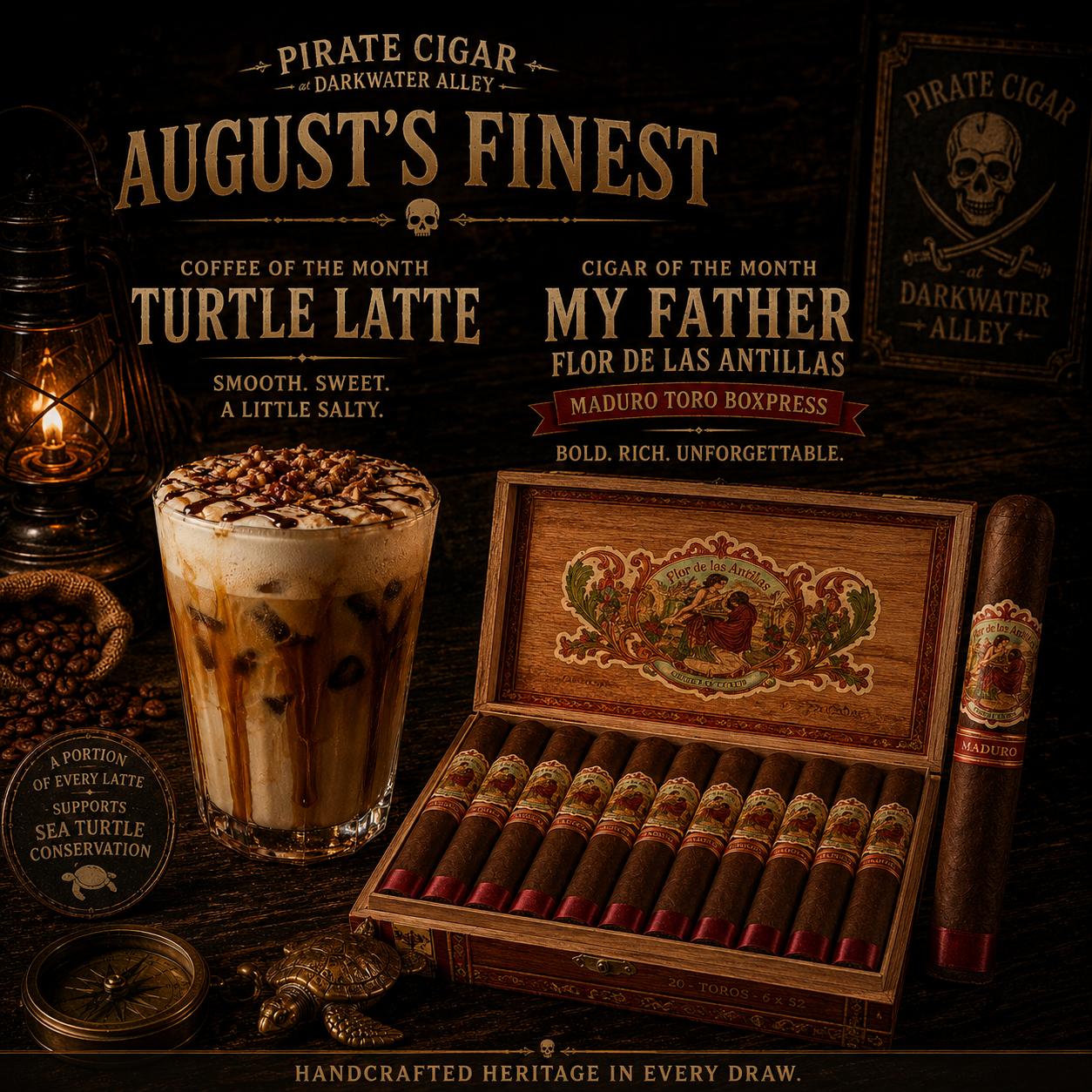My Father Flor de las Antillas Maduro paired with the Turtle Latte