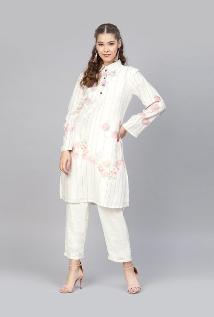 off white kurti pant