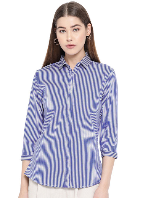Hancock Blue Striped Shirt Price in India