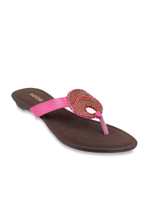 Mochi Pink T-Strap Sandals Price in India