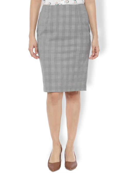 Van Heusen Grey Checks Skirt Price in India