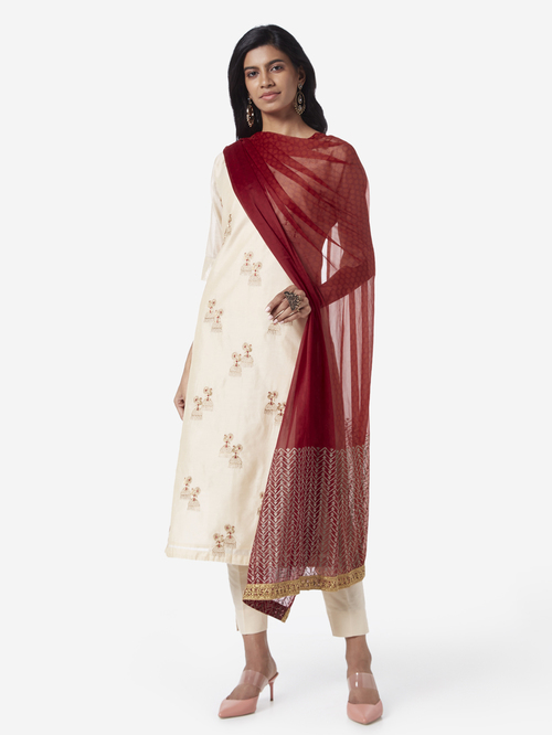 Vark by Westside Beige Straight Kurta And Palazzos Set Price in India