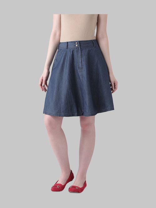 Latin Quarters Navy Knee Length Skirt Price in India