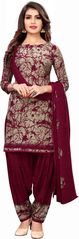 Saara Crepe Geometric Print, Printed Salwar Suit Material Price in India