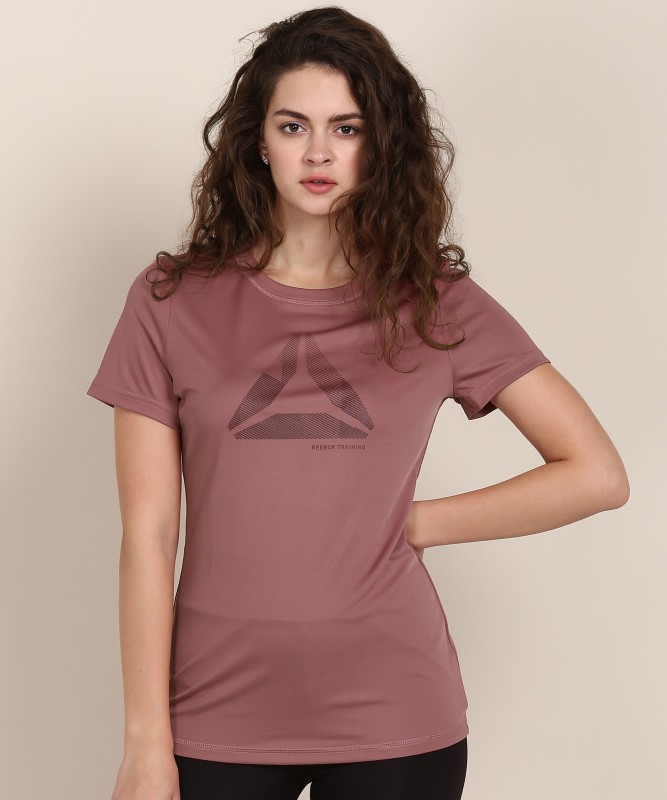 Solid Women Round Neck Pink T-Shirt Price in India