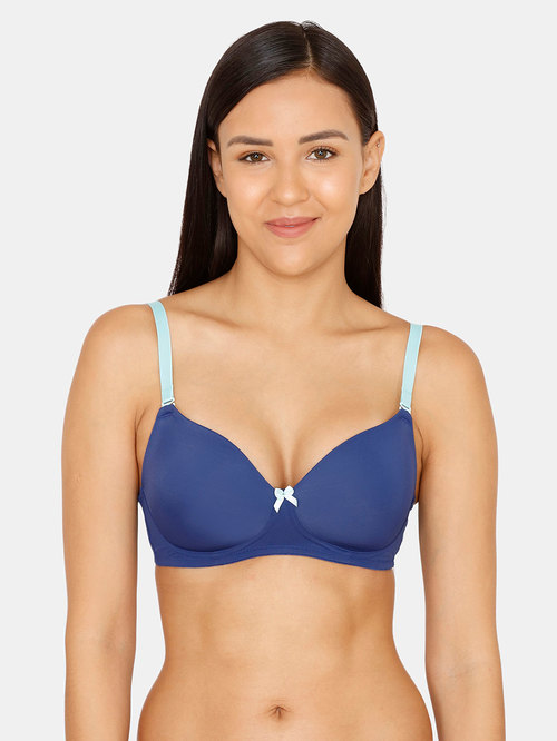 Zivame Blue Non Wired Padded T-Shirt Bra Price in India