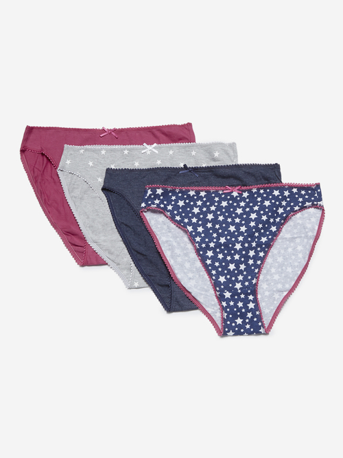 Wunderlove by Westside Blue High-Leg Briefs Pack of Four Price in India