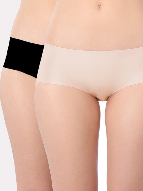 Triumph Black & Beige Hipster Panty - Pack Of 2 Price in India