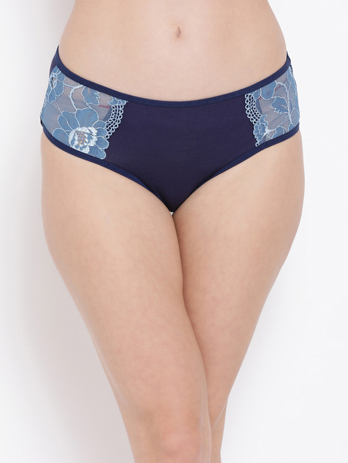 Clovia Blue Lace Hipster Panty Price in India